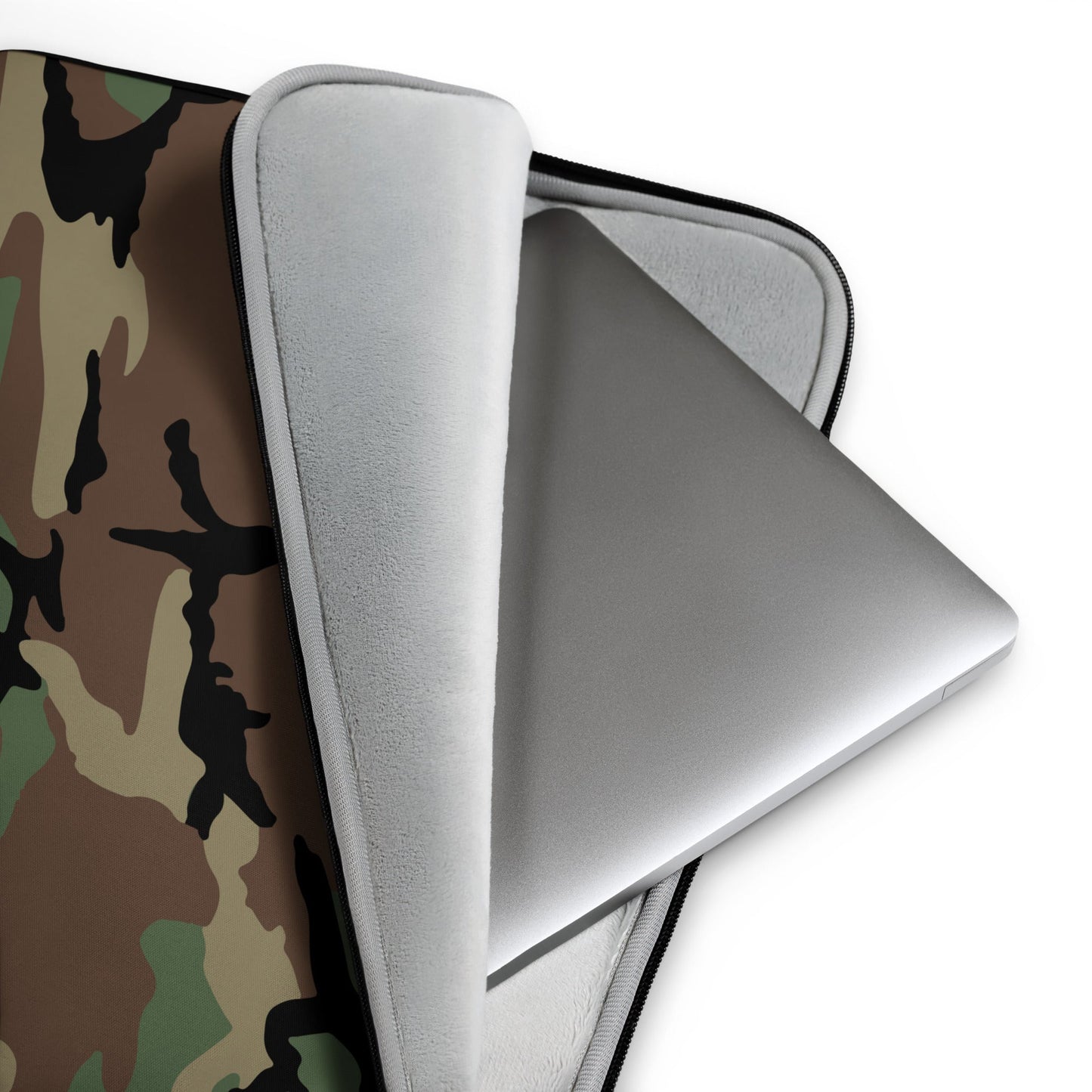 M81 Woodland Camo Laptop Sleeve _ Concealing Coloration