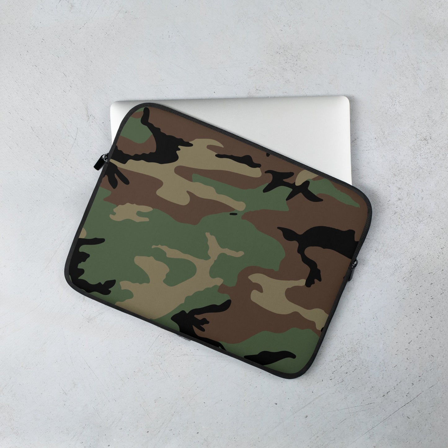 M81 Woodland Camo Laptop Sleeve _ Concealing Coloration