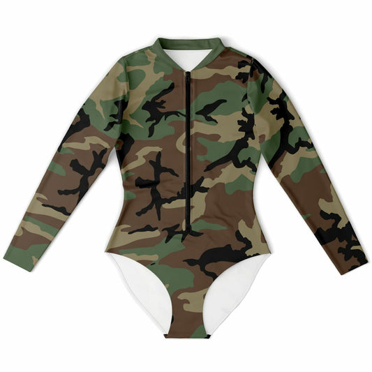 M81 Woodland Camo Bodysuit - Concealing Coloration