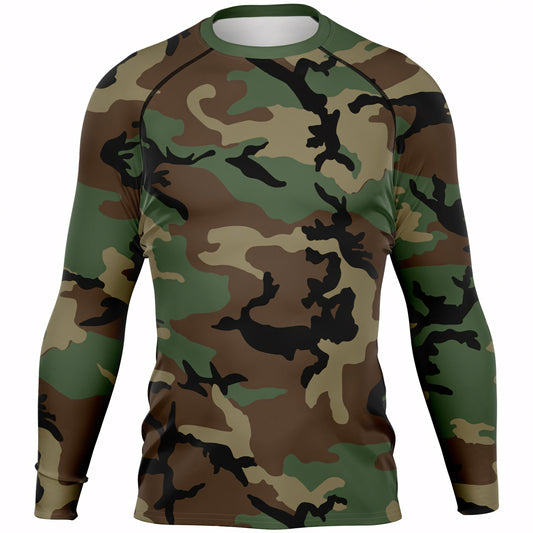 M81 Woodland Camo LS Rash Guard