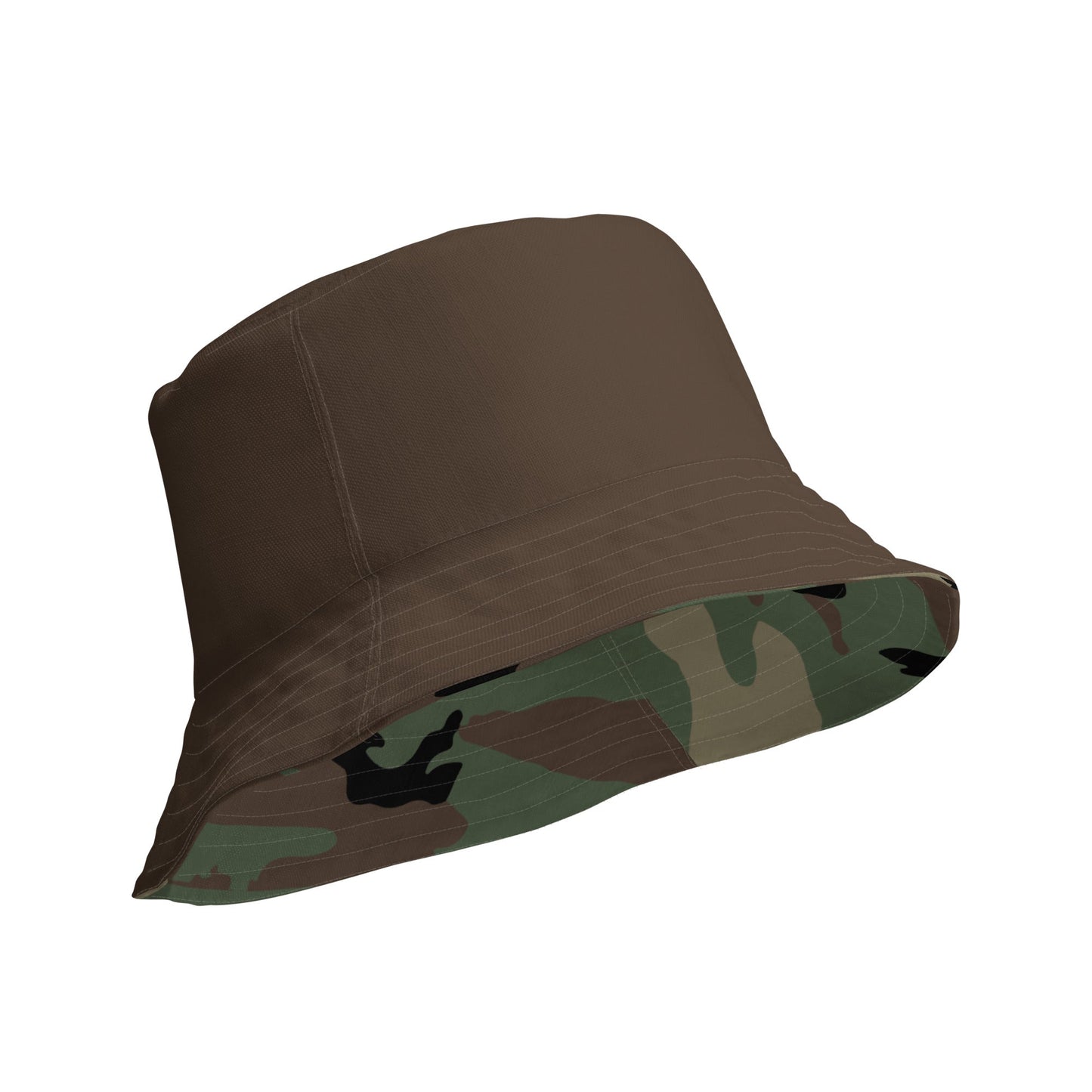 M81 Woodland Camo Underbrim Bucket Hat - Brown _ Concealing Coloration