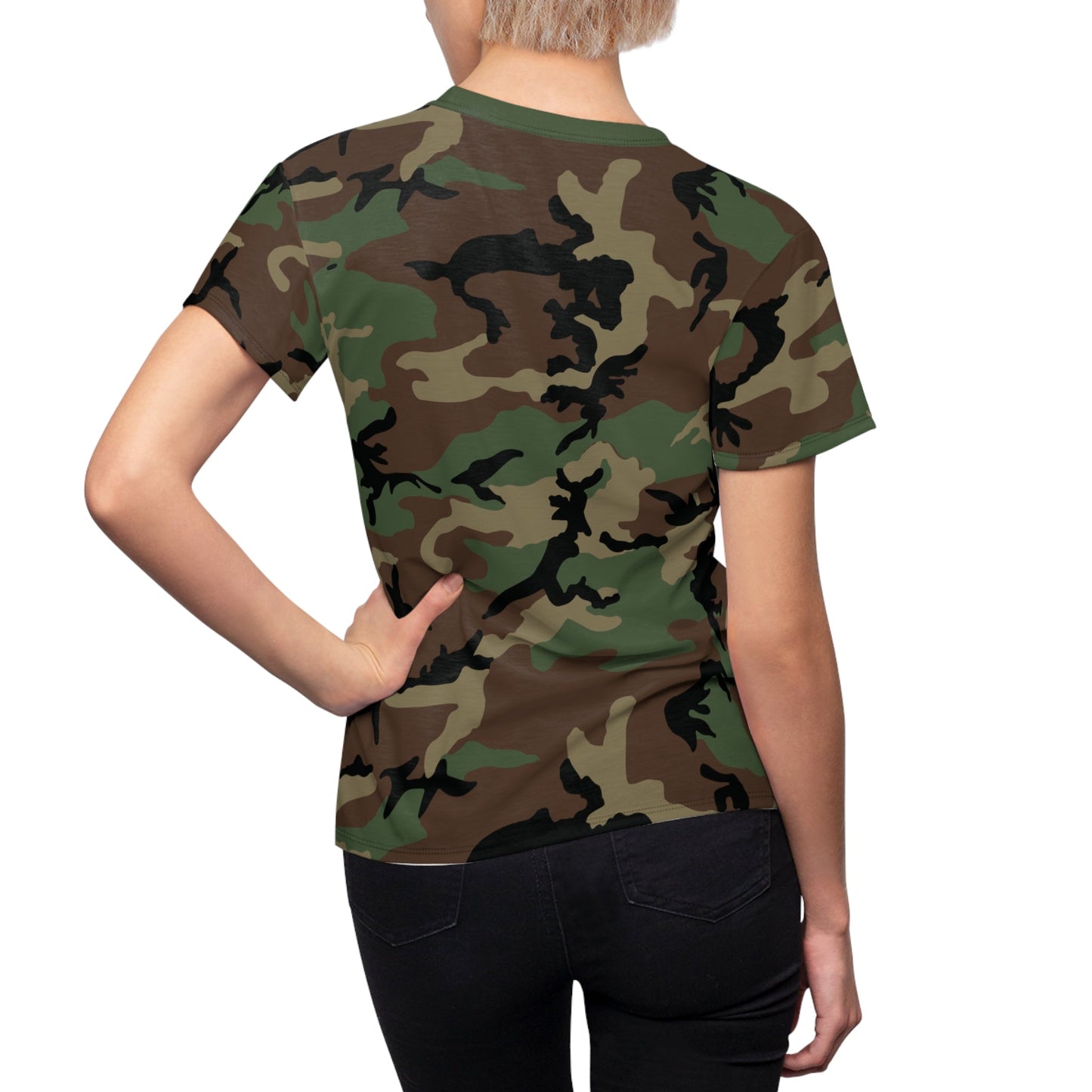 M81 Woodland Camo Women’s T-Shirt _ Concealing Coloration