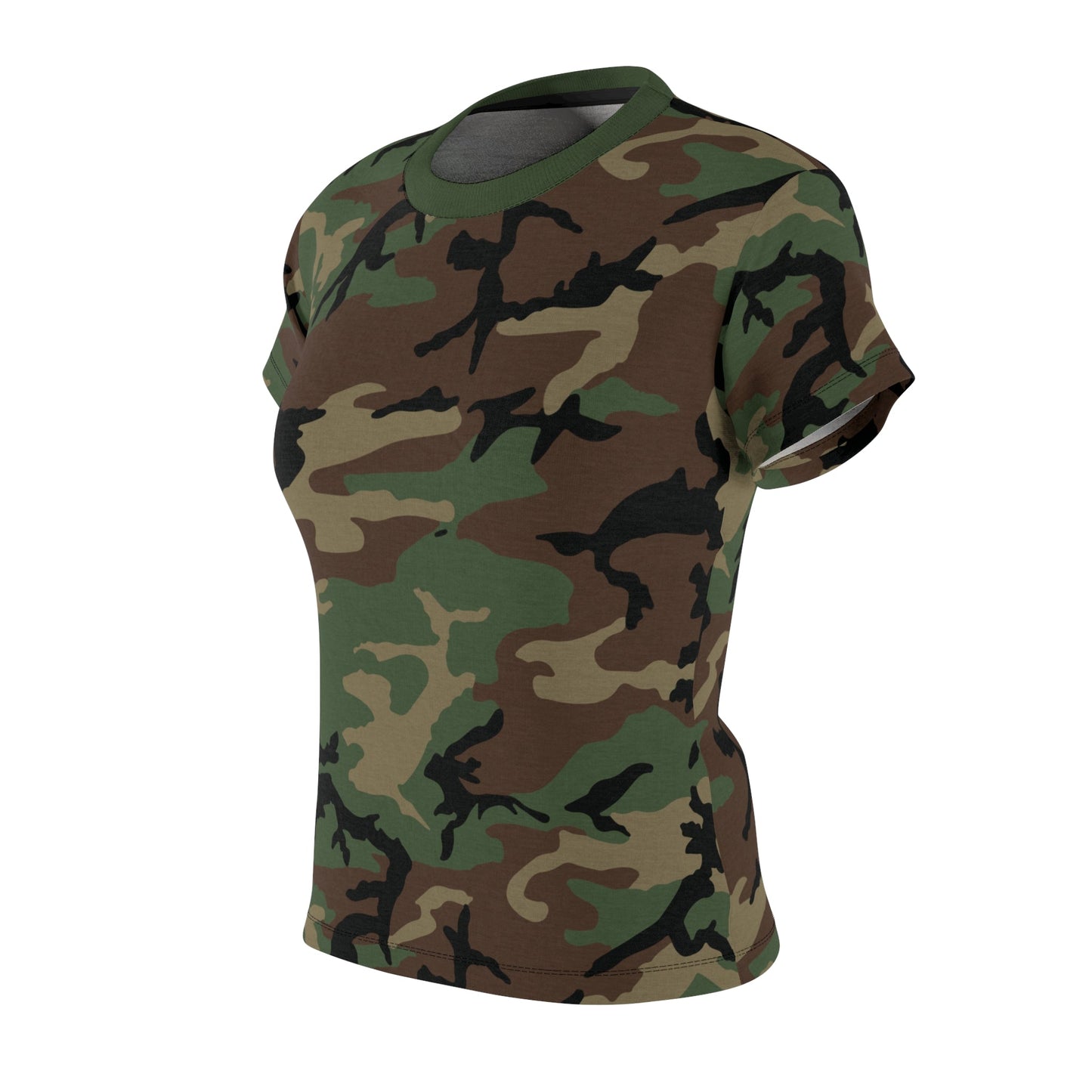 M81 Woodland Camo Women’s T-Shirt _ Concealing Coloration