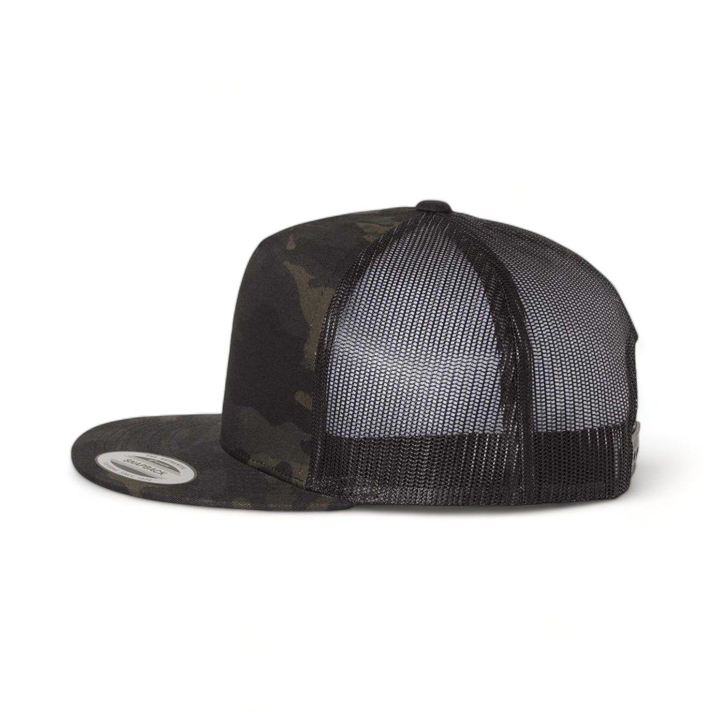 Multicam Black Flat Bill Snapback Trucker Hat - Concealing Coloration