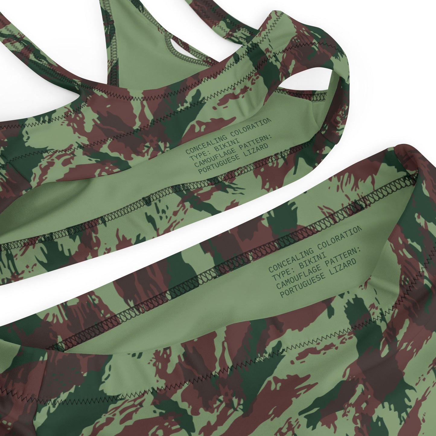 Portuguese Lizard Camo High-Waisted Bikini Set - Concealing Coloration