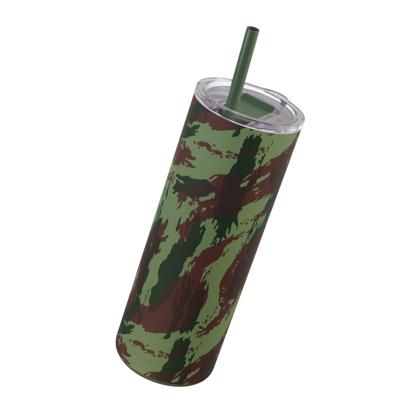 Portuguese Lizard Camo Skinny 20oz Tumbler with Straw _ Concealing Coloration
