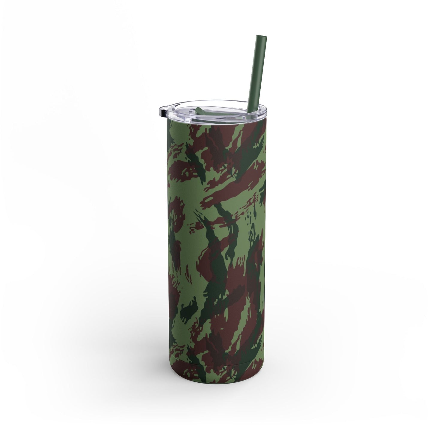 Portuguese Lizard Camo Skinny 20oz Tumbler with Straw _ Concealing Coloration