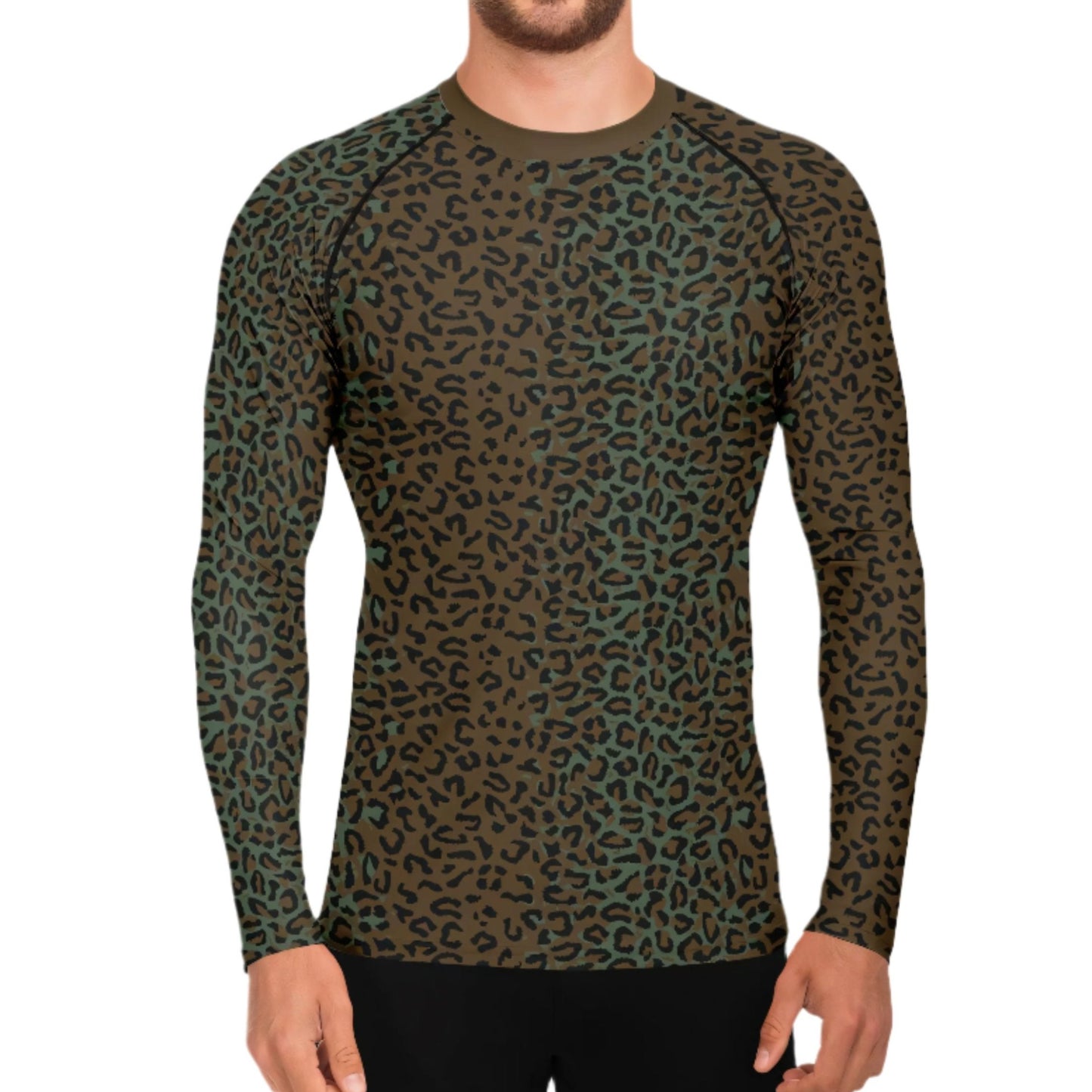 Leopard Spot Camo Men's Long-sleeve Base Layer _ Concealing Coloration