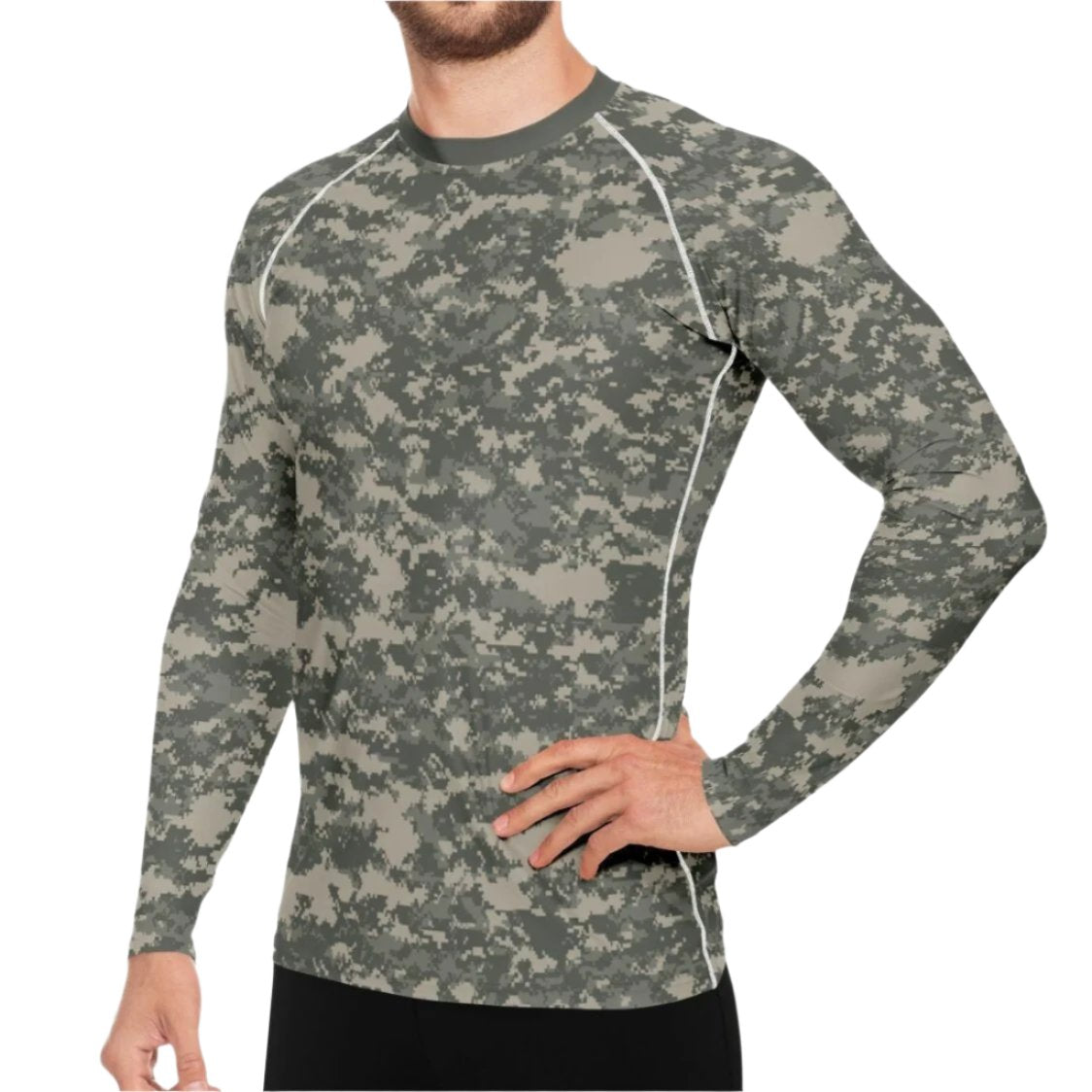 Universal Camouflage Pattern Men's Long-sleeve Base Layer - Concealing Coloration