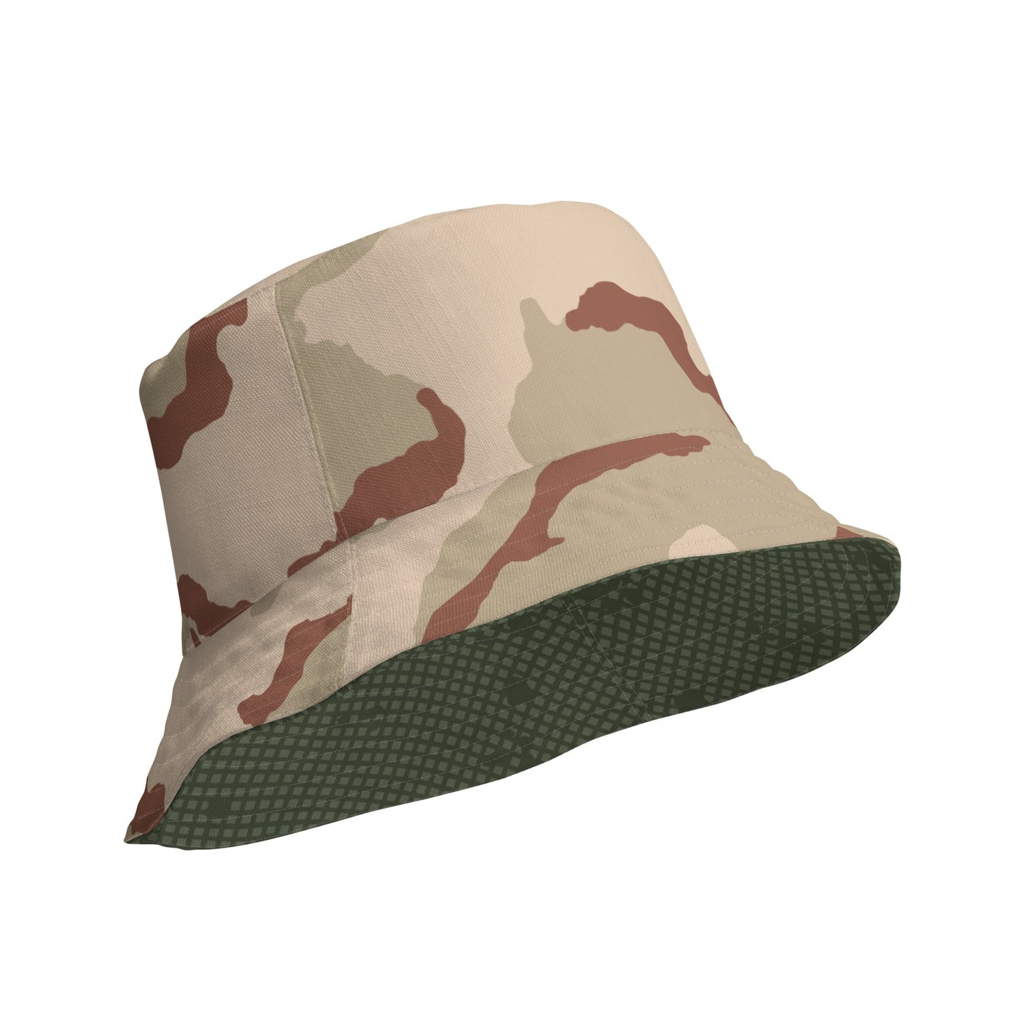 Reversible Three-Color Desert Camo Bucket Hat _ Concealing Coloration