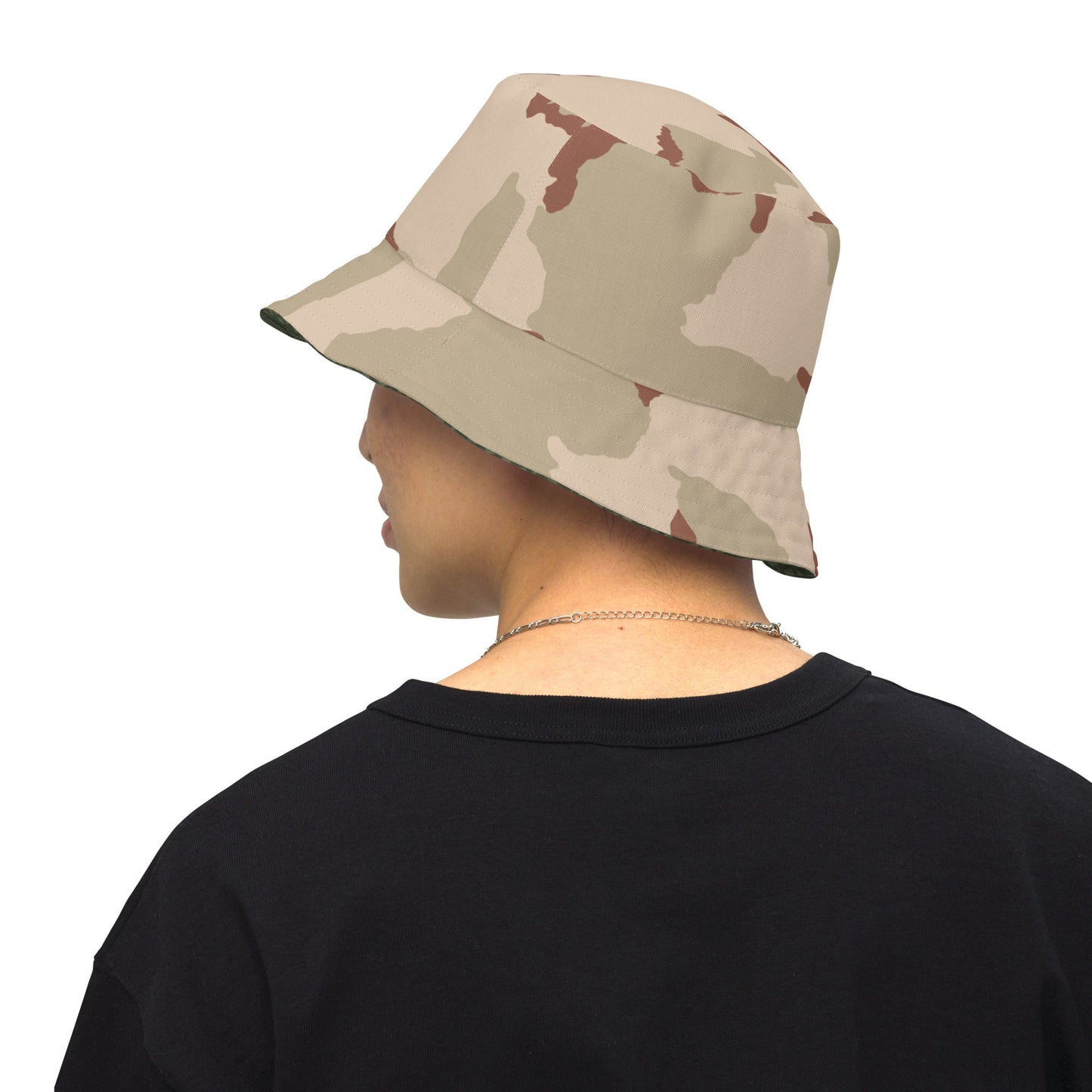 Reversible Three-Color Desert Camo Bucket Hat _ Concealing Coloration