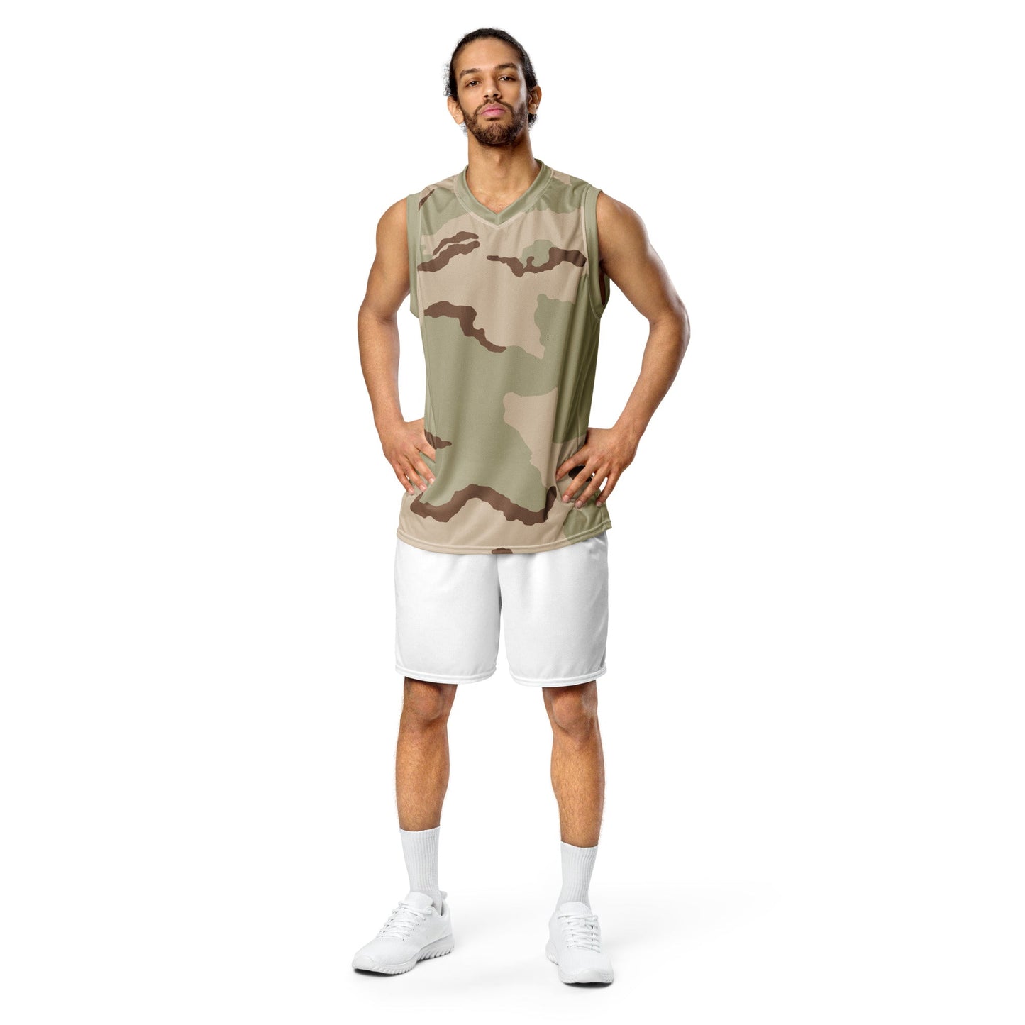 Three-Color Desert Camo Basketball Jersey _ Concealing Coloration