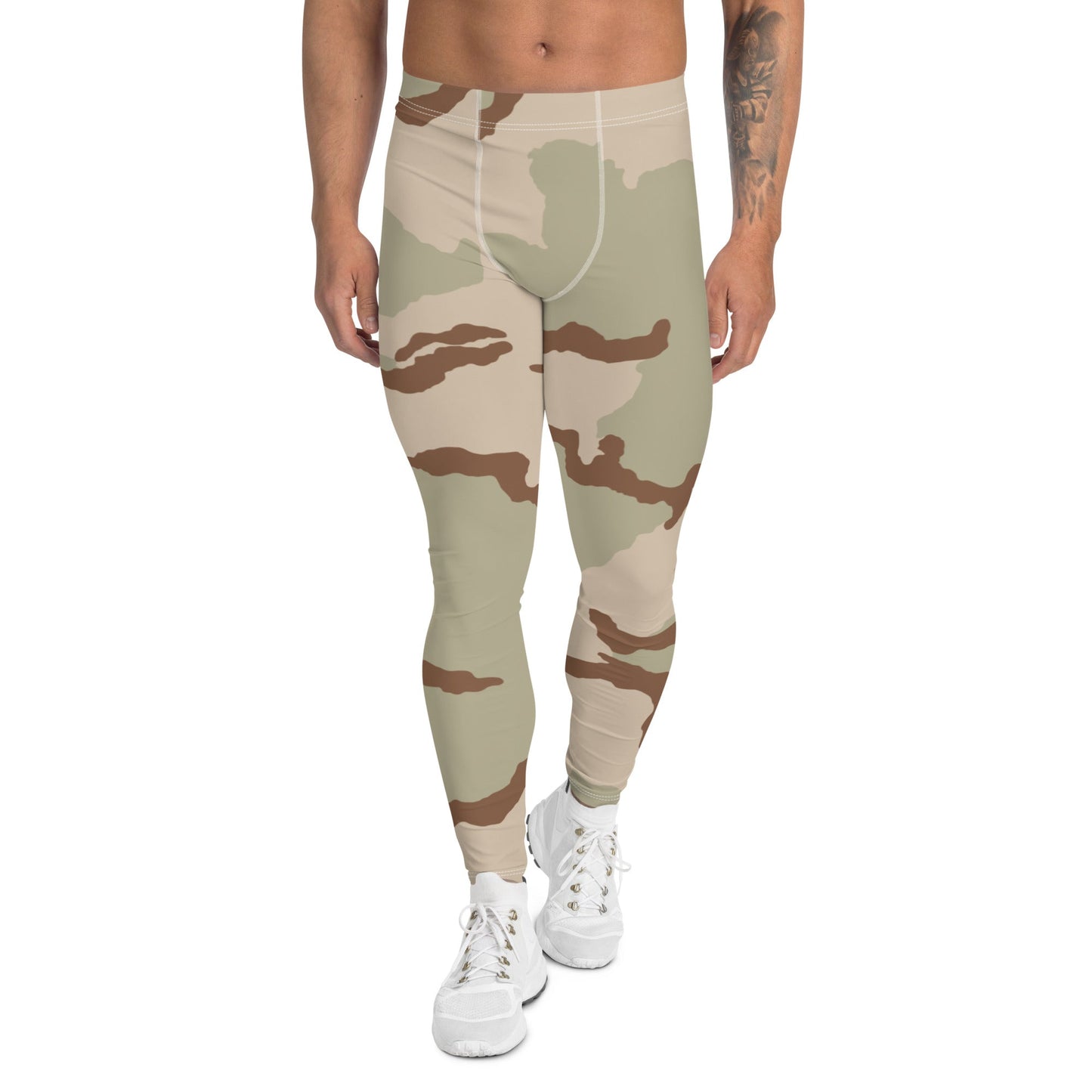 Three-Color Desert Camo Men's Leggings _ Concealing Coloration