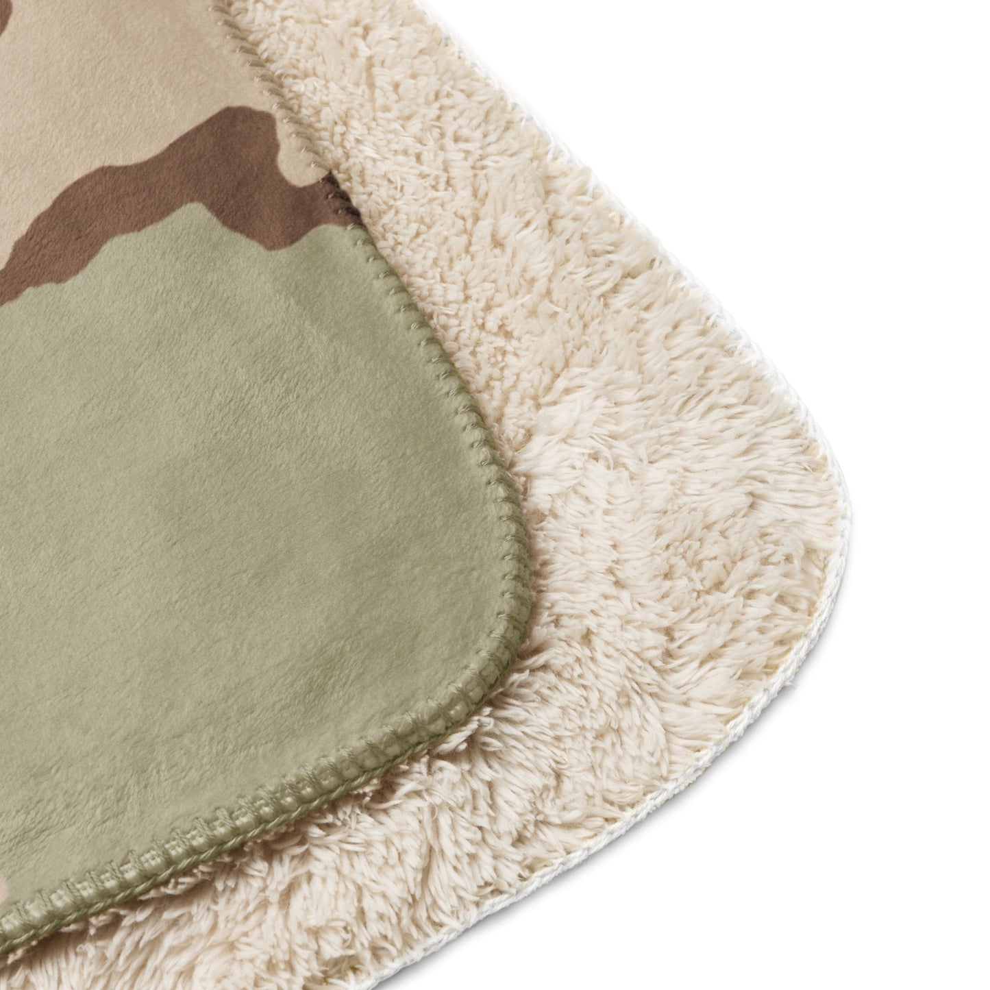 Three-Color Desert Camo Sherpa Blanket 60” × 80” _ Concealing Coloration
