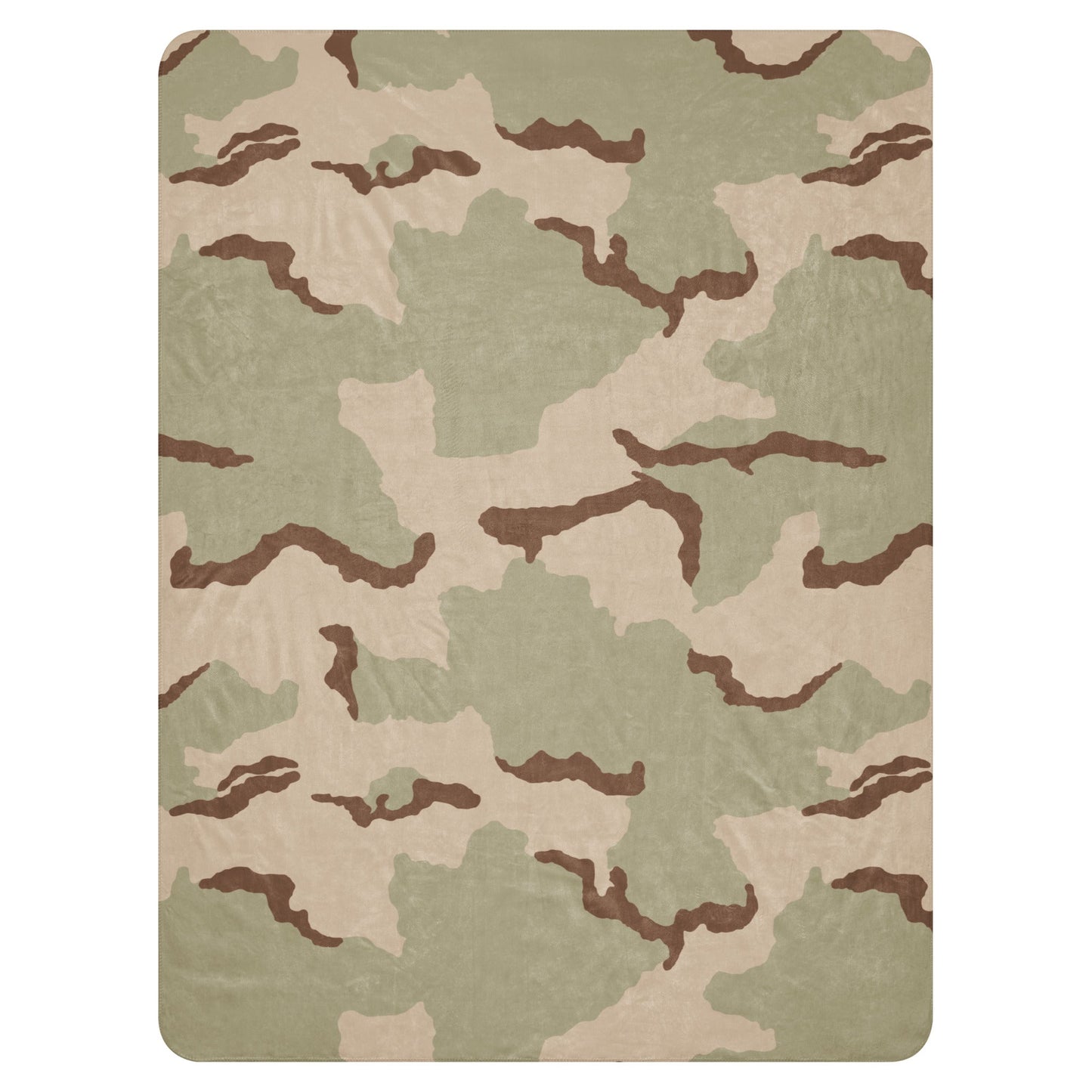 Three-Color Desert Camo Sherpa Blanket 60” × 80” _ Concealing Coloration