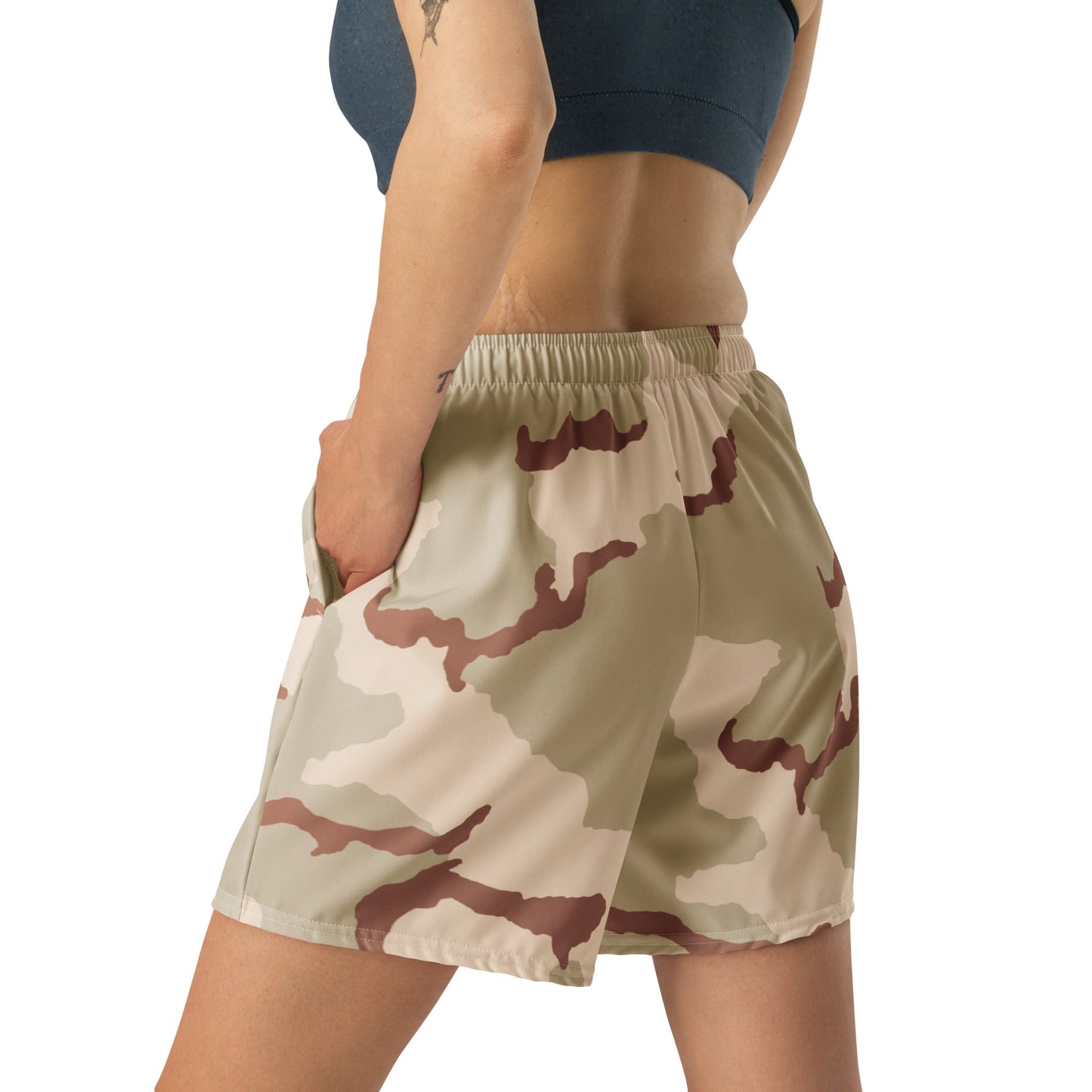 Three-Color Desert Camo Tech Shorts 6.5″ - Concealing Coloration