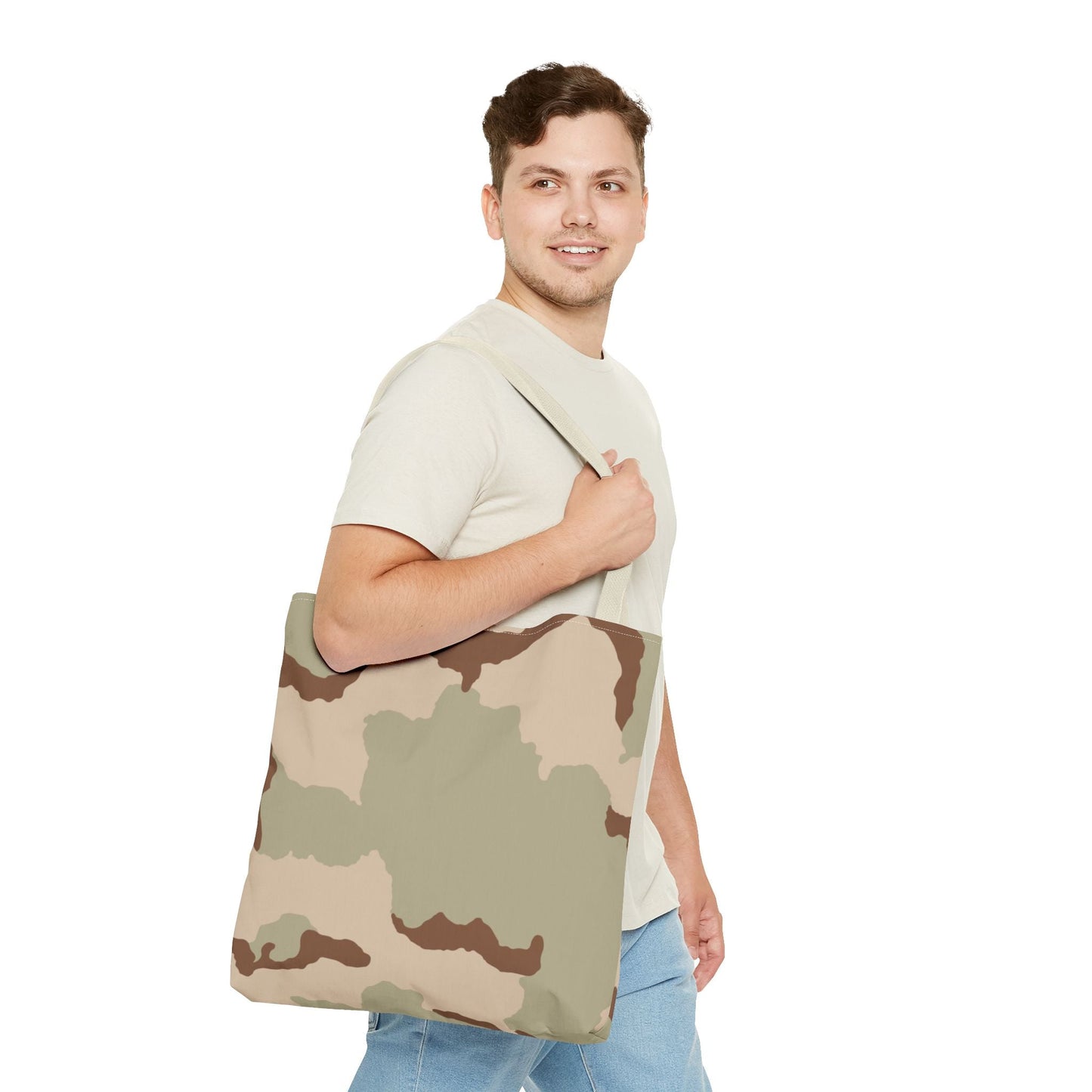 Three-Color Desert Camo Vertical Tote Bag - Concealing Coloration
