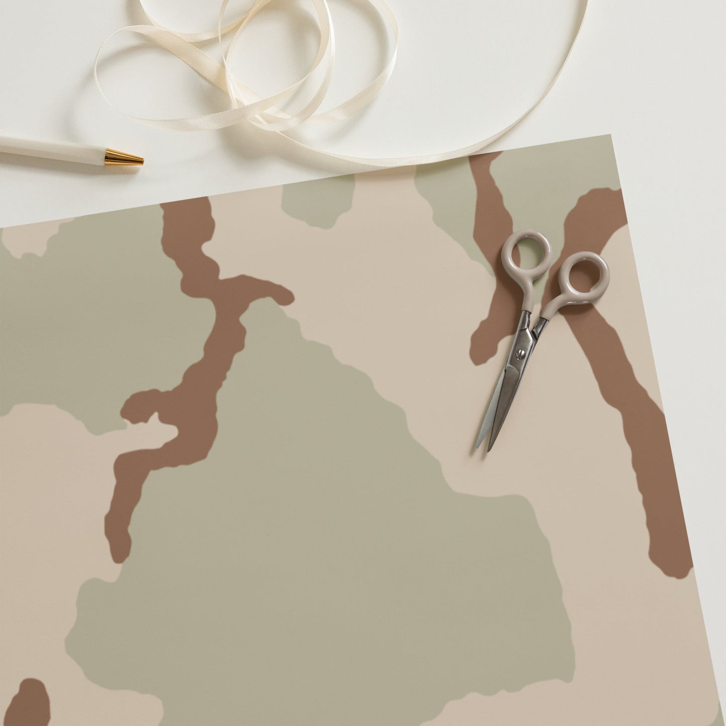 Three-Color Desert Camo Wrapping Paper Sheets _ Concealing Coloration