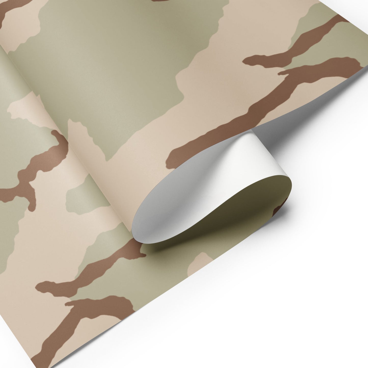 Three-Color Desert Camo Wrapping Paper Sheets _ Concealing Coloration