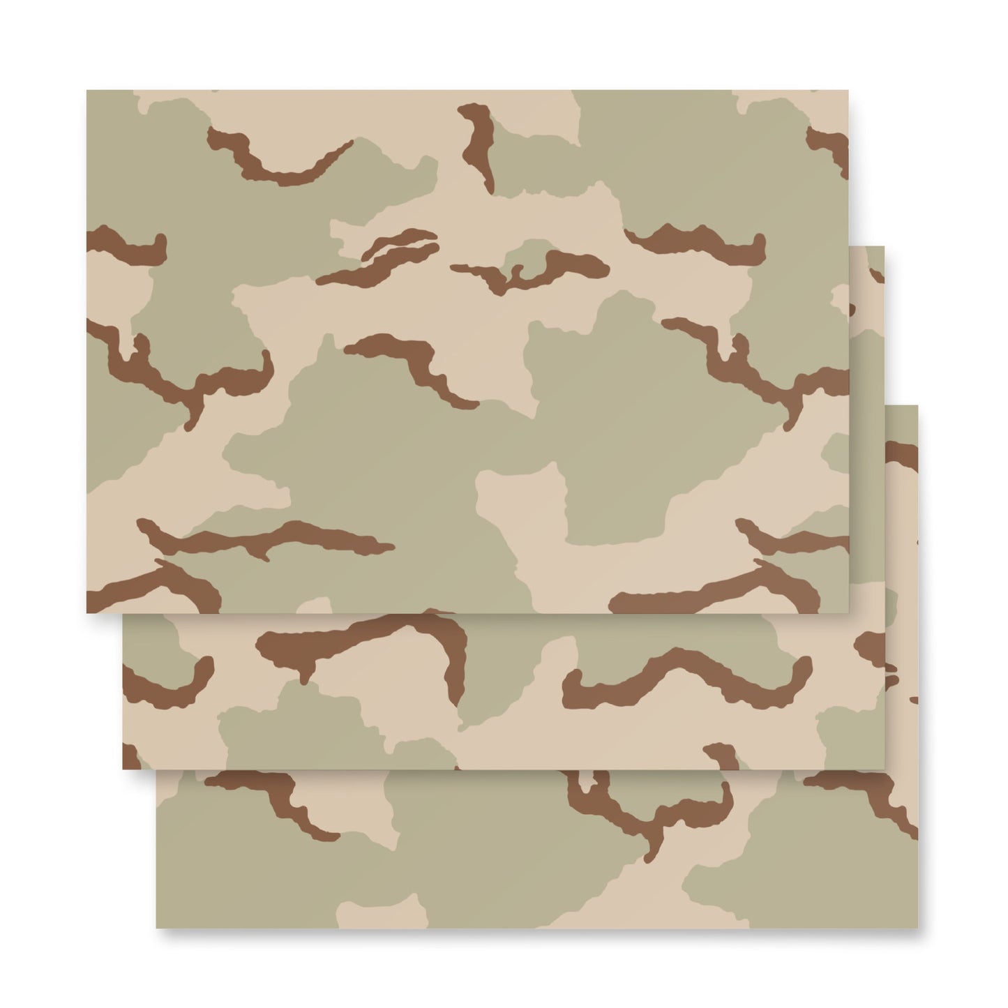 Three-Color Desert Camo Wrapping Paper Sheets _ Concealing Coloration