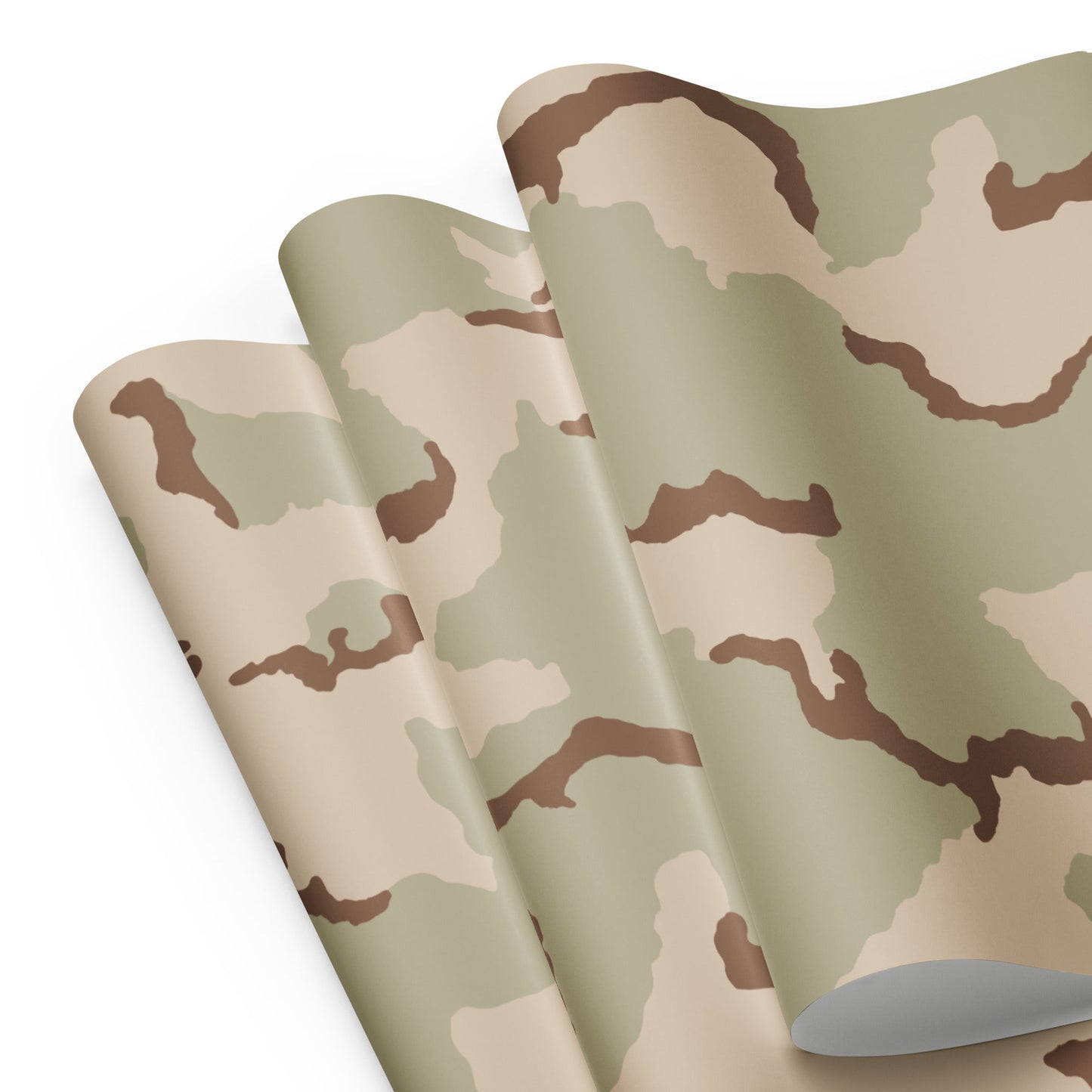 Three-Color Desert Camo Wrapping Paper Sheets _ Concealing Coloration