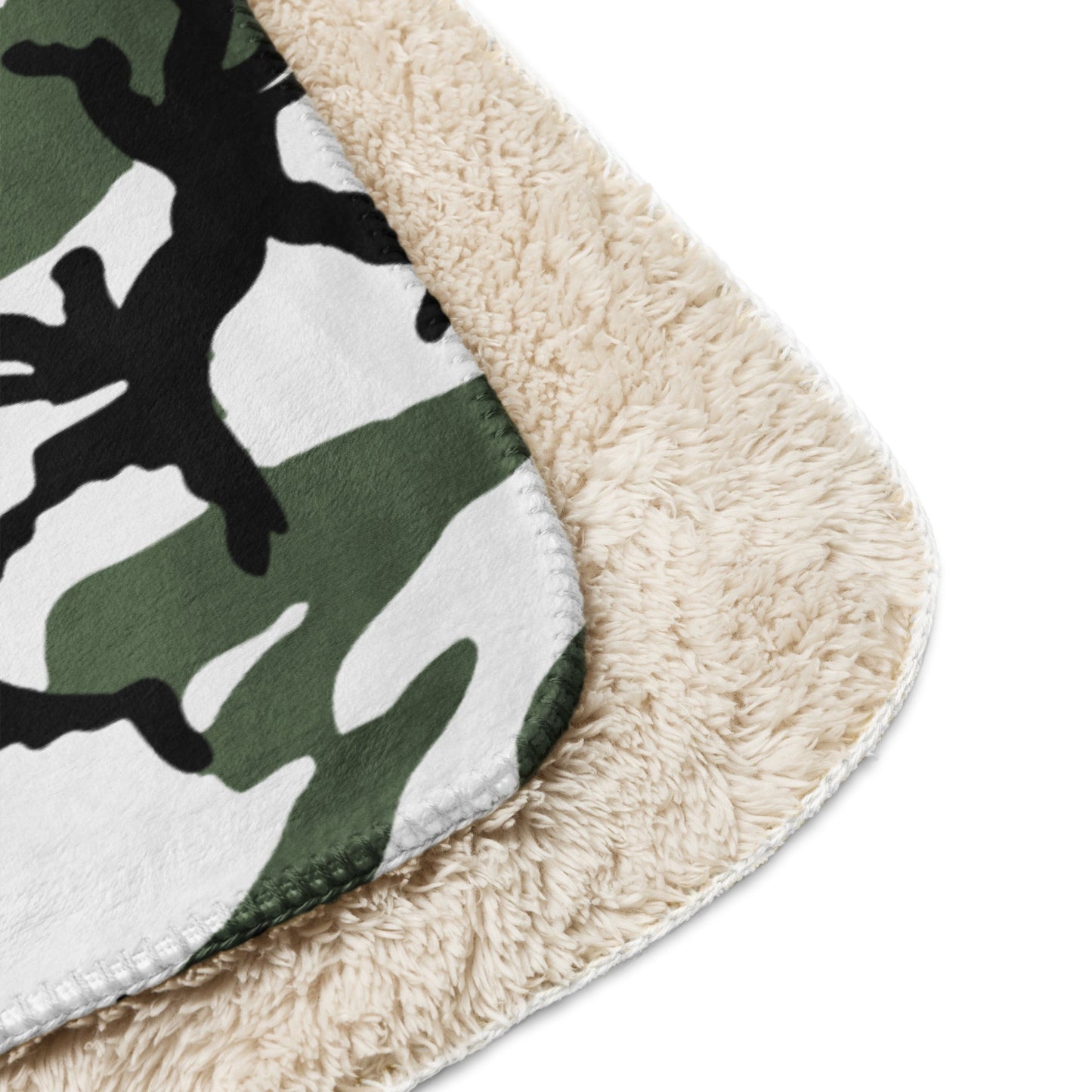 Three-Color Snow Camo Sherpa Blanket 60” × 80” - Concealing Coloration