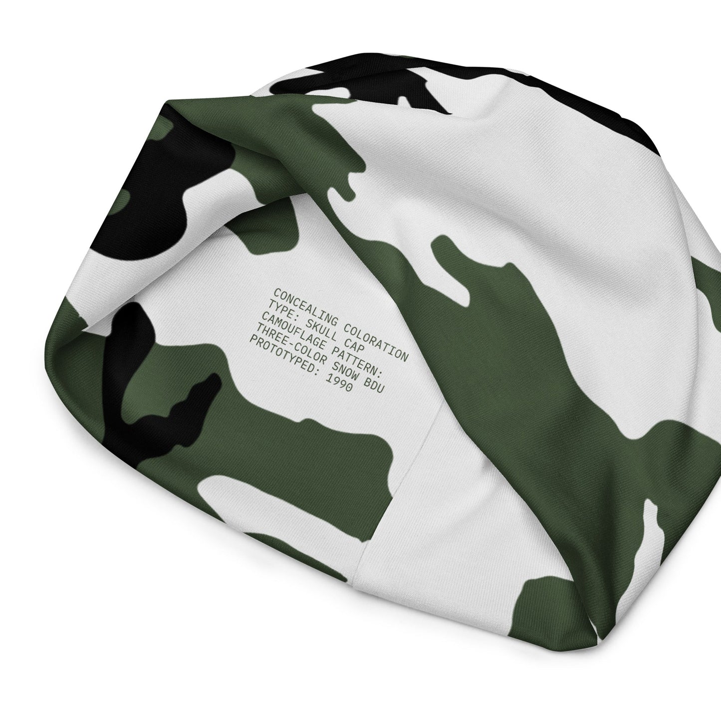 Three-Color Snow Camo Skull Cap Beanie - Concealing Coloration