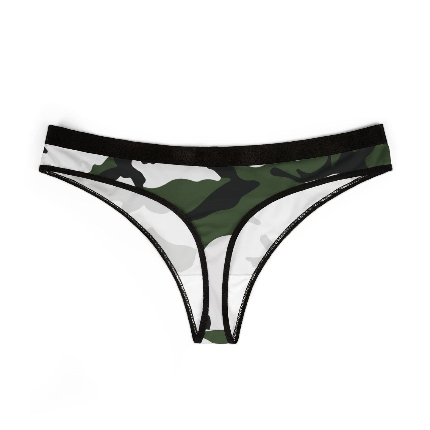 Three-Color Snow Camo Women's Thong _ Concealing Coloration