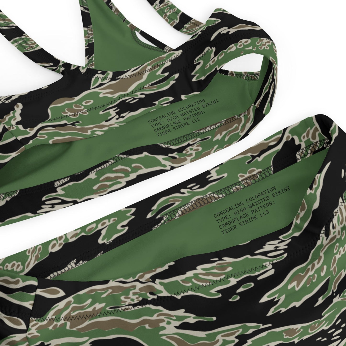 Tiger Stripe LLS Camo High-Waisted Bikini Set _ Concealing Coloration