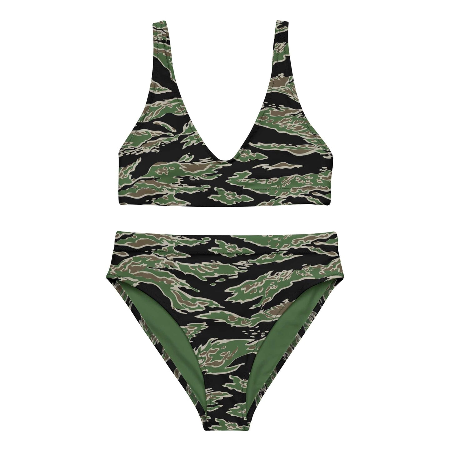 Tiger Stripe LLS Camo High-Waisted Bikini Set _ Concealing Coloration