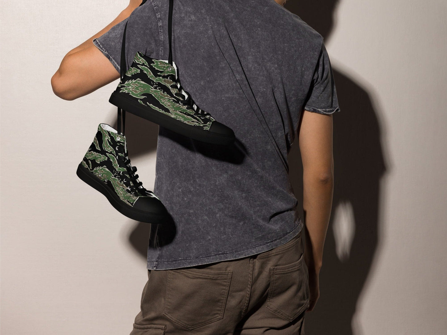 Tiger Stripe LLS Camo Men's Sneaker Hi w/ Black Outsole _ Concealing Coloration