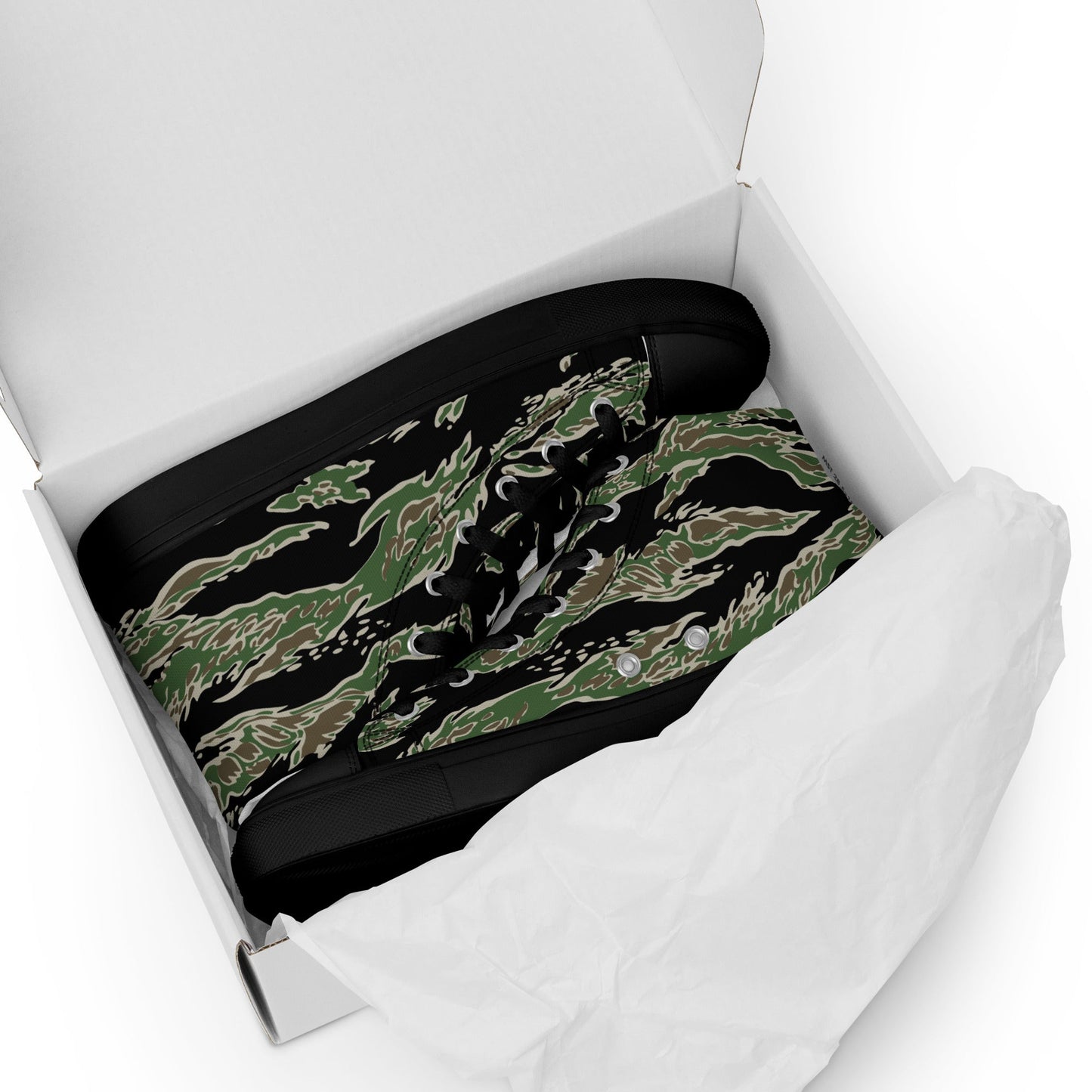 Tiger Stripe LLS Camo Men's Sneaker Hi w/ Black Outsole _ Concealing Coloration