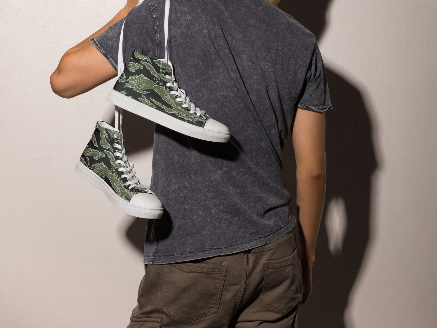 Tiger Stripe LLS Camo Men's Sneaker Hi - White _ Concealing Coloration
