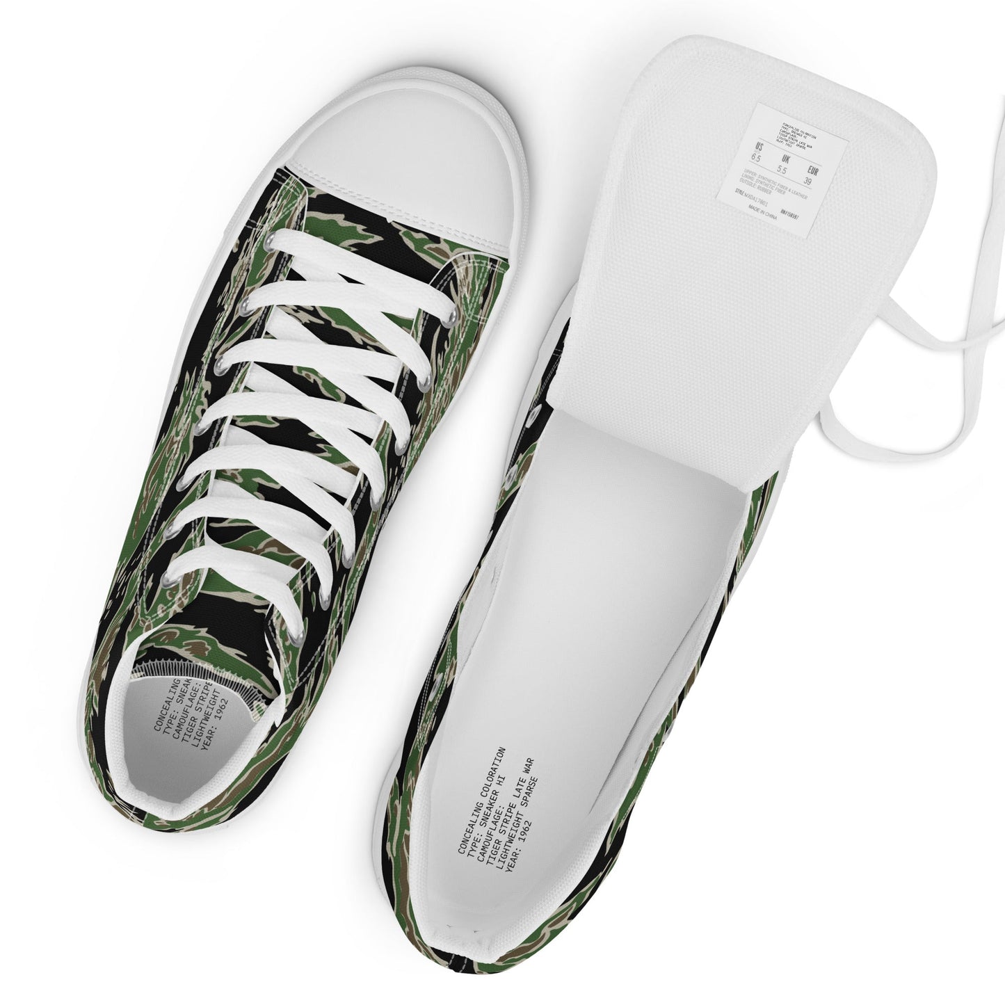 Tiger Stripe LLS Camo Men's Sneaker Hi - White _ Concealing Coloration