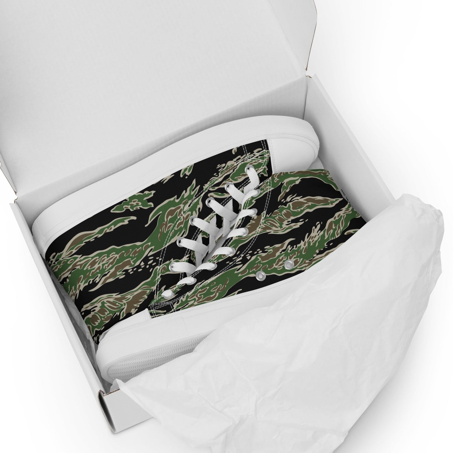 Tiger Stripe LLS Camo Men's Sneaker Hi - White _ Concealing Coloration