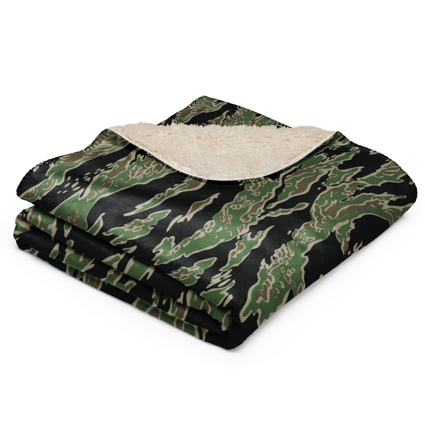 Tiger Stripe LLS Camo Sherpa Blanket 60” × 80” _ Concealing Coloration