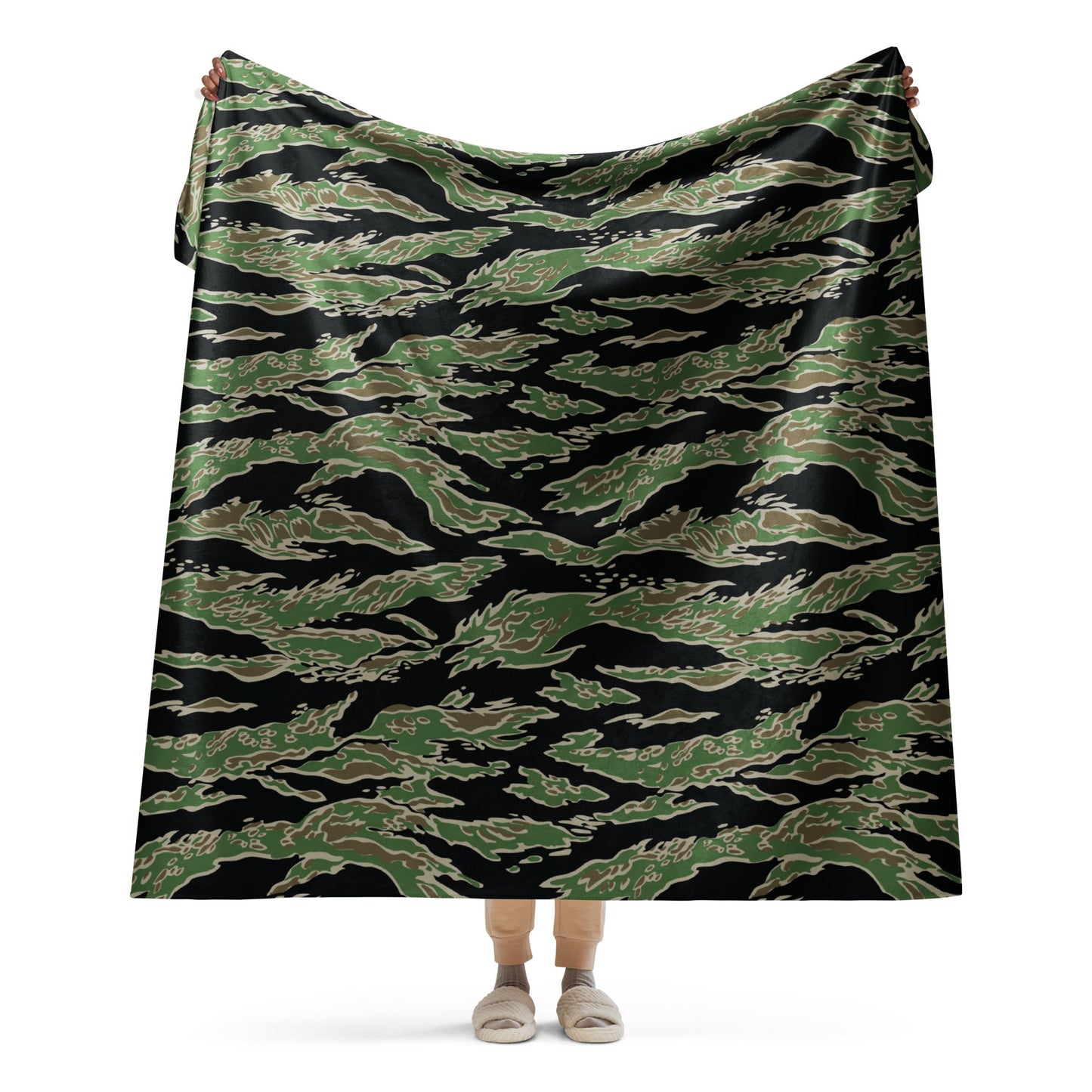 Tiger Stripe LLS Camo Sherpa Blanket 60” × 80” _ Concealing Coloration