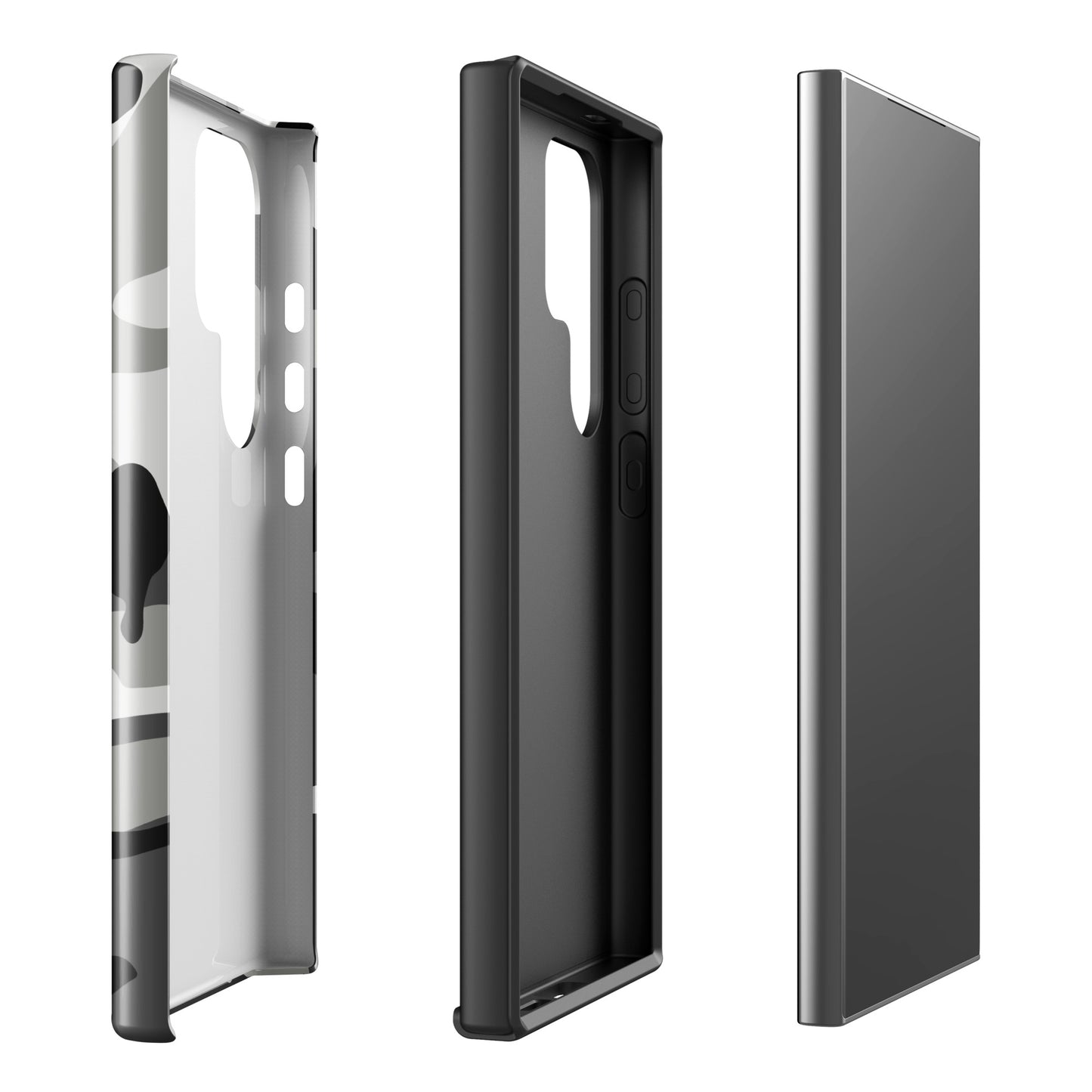 M81 Urban camo Samsung Galaxy S24 Ultra field case — grayscale woodland print, polycarbonate TPU, matte finish