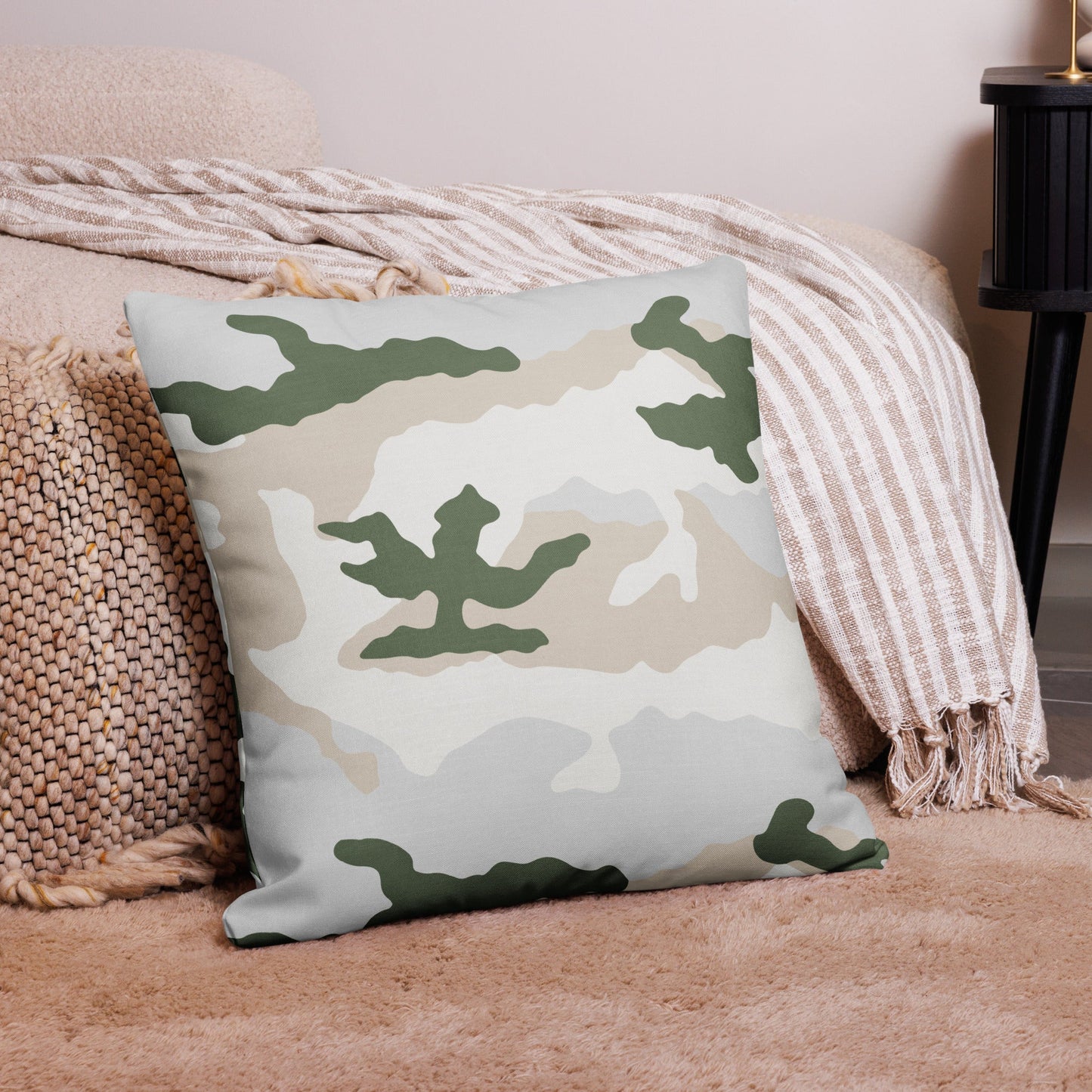 Tundra Alpine Camo 22" Throw Pillow _ Concealing Coloration