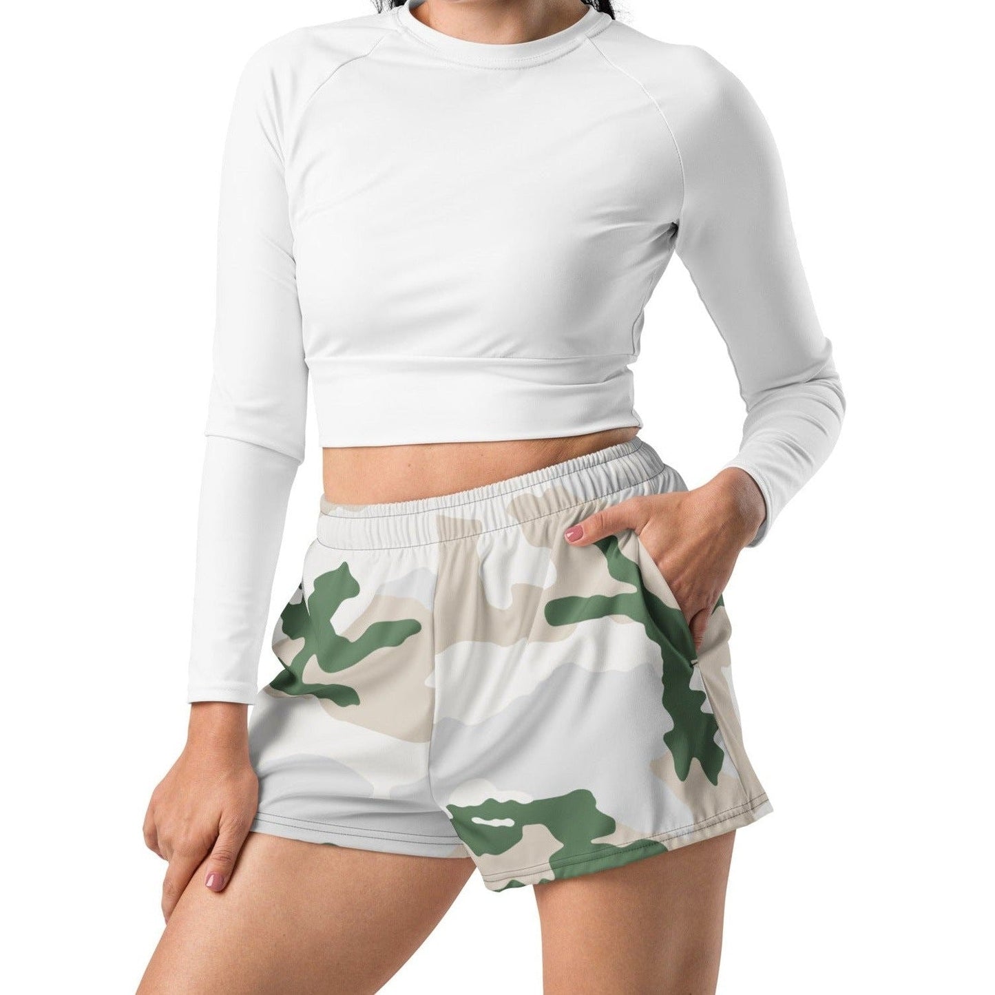 Tundra Alpine Camo 2.5″ inseam Tech Shorts _ Concealing Coloration.