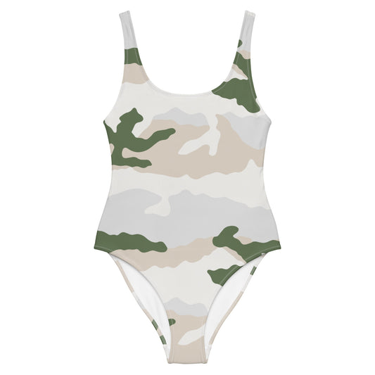 Tundra Alpine Camo One-Piece Swimsuit - Concealing Coloration