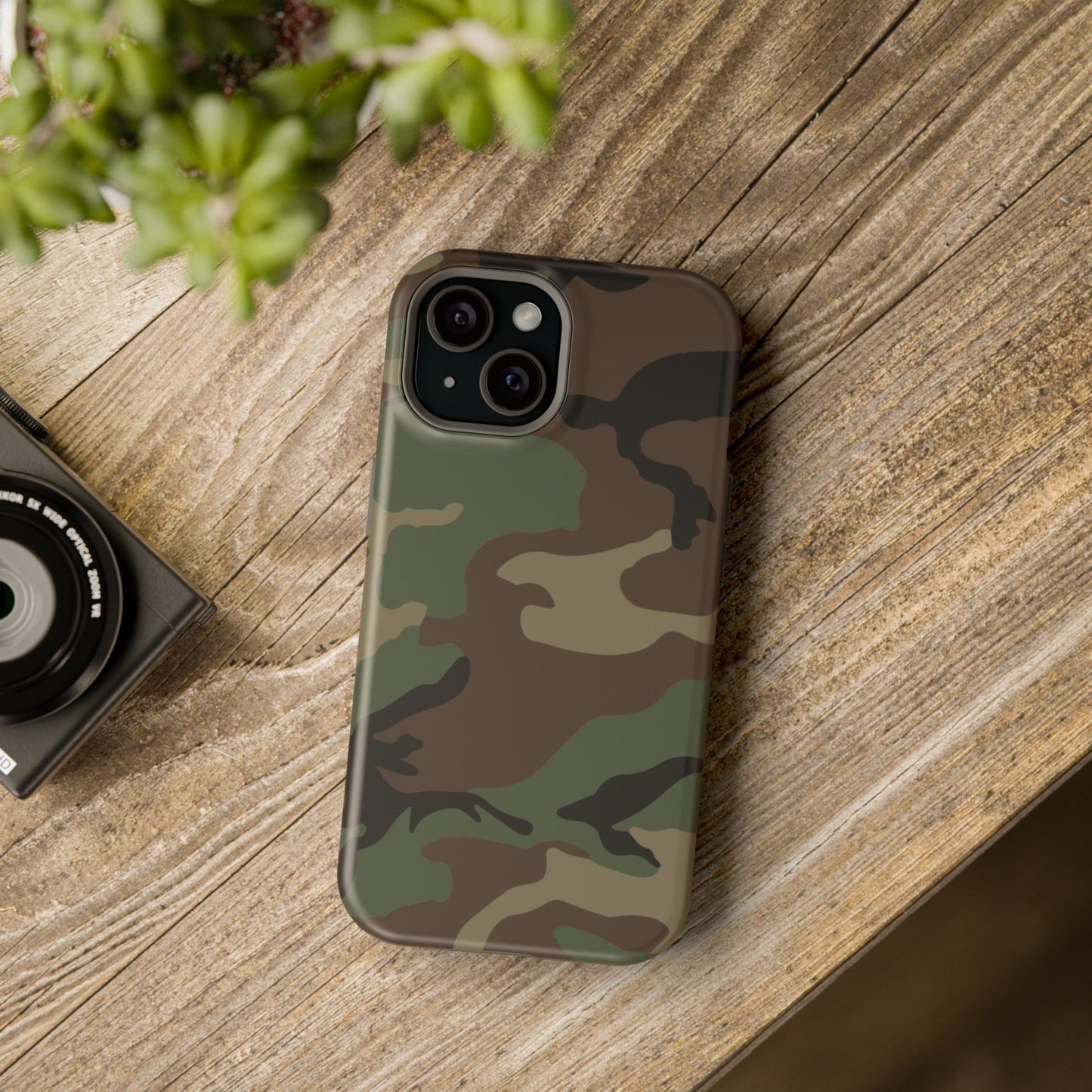 U.S. M81 Woodland Camo Magsafe iPhone 15 Field Case _ Concealing Coloration