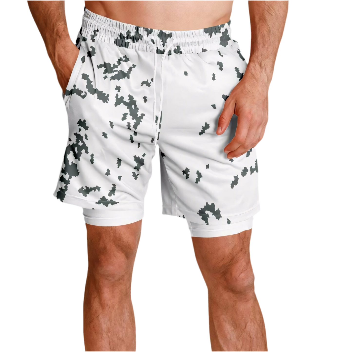 M05 Snow Camo Lined Shorts 7"