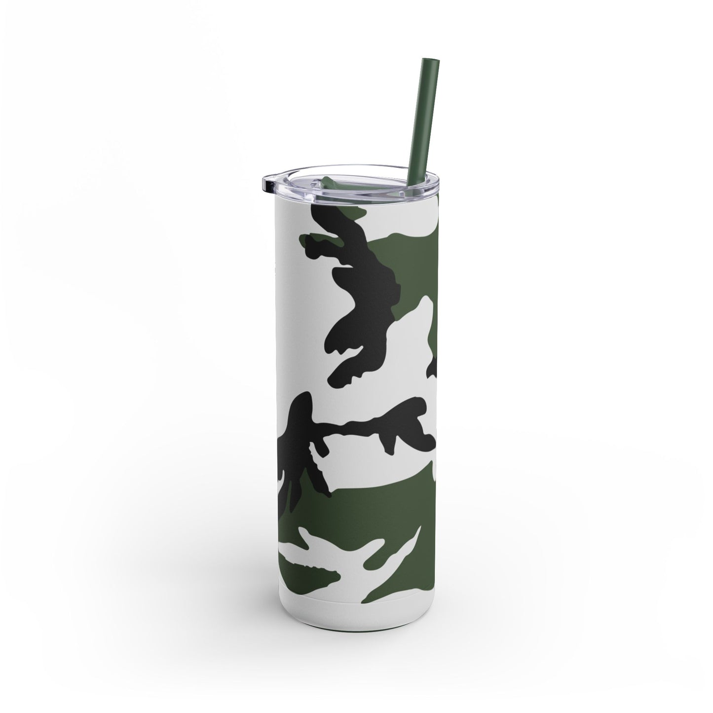 Three-Color Snow Camo 20oz Skinny Tumbler with Straw