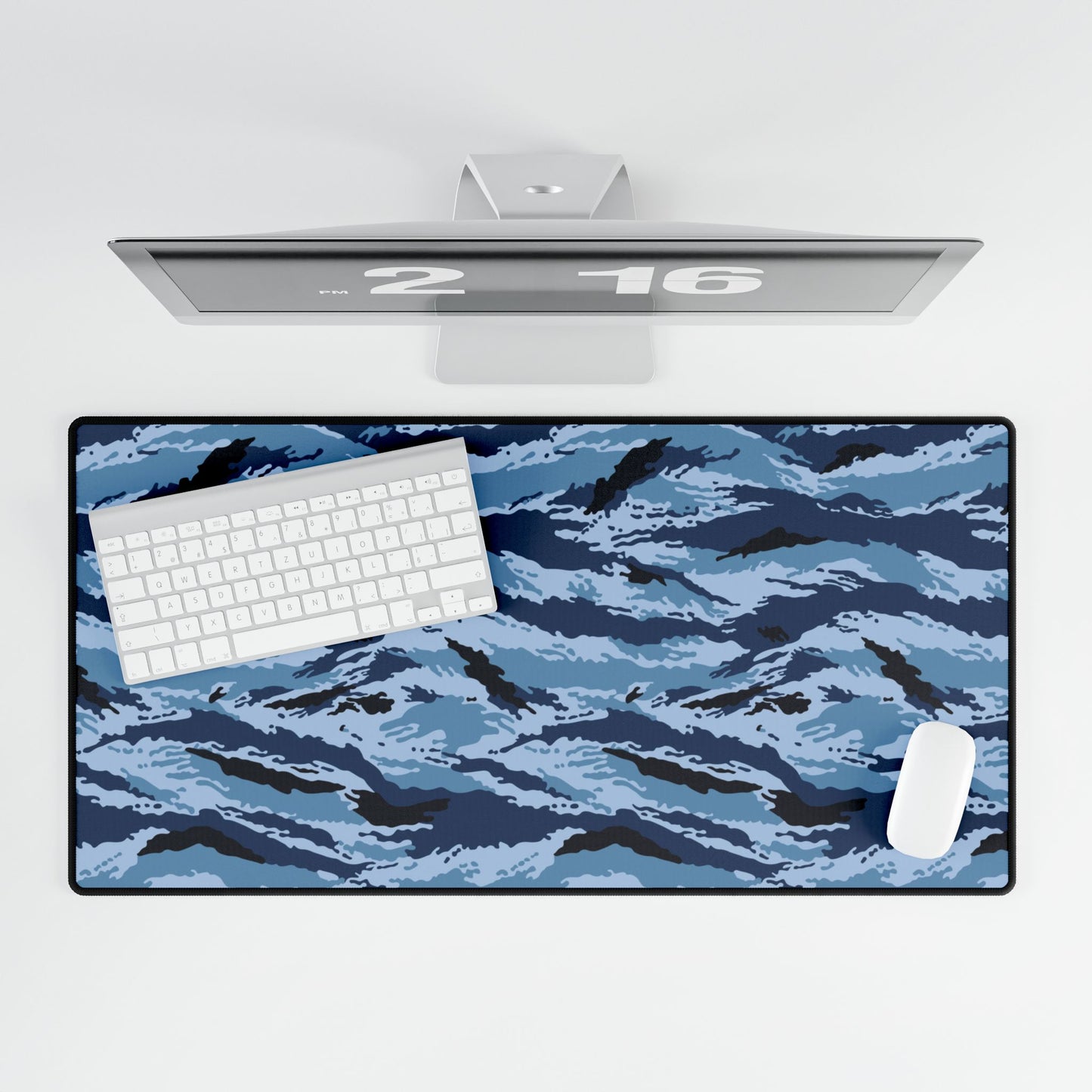 Kamysh Blue Camo Computer Desk Mat