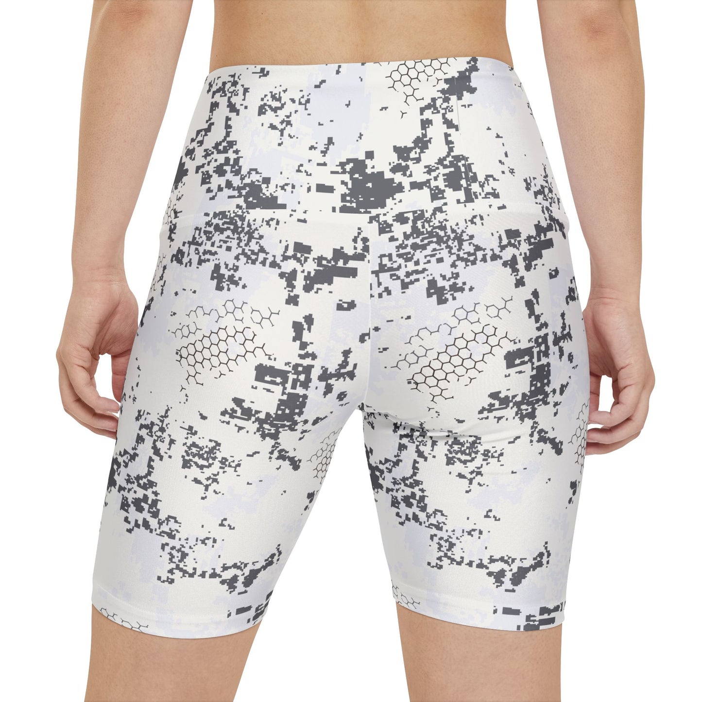 BlindTech Snow Camo High-Rise Bike Shorts