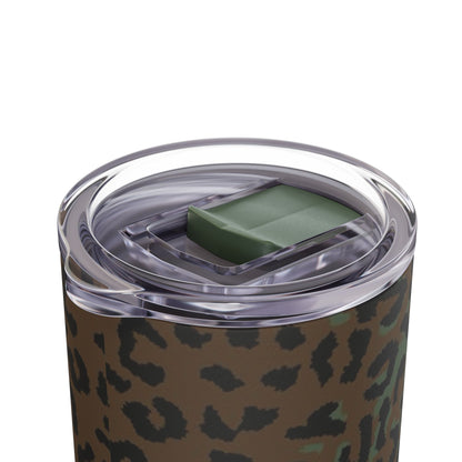 Leopard Spot Camo Skinny 20oz Tumbler with Straw.