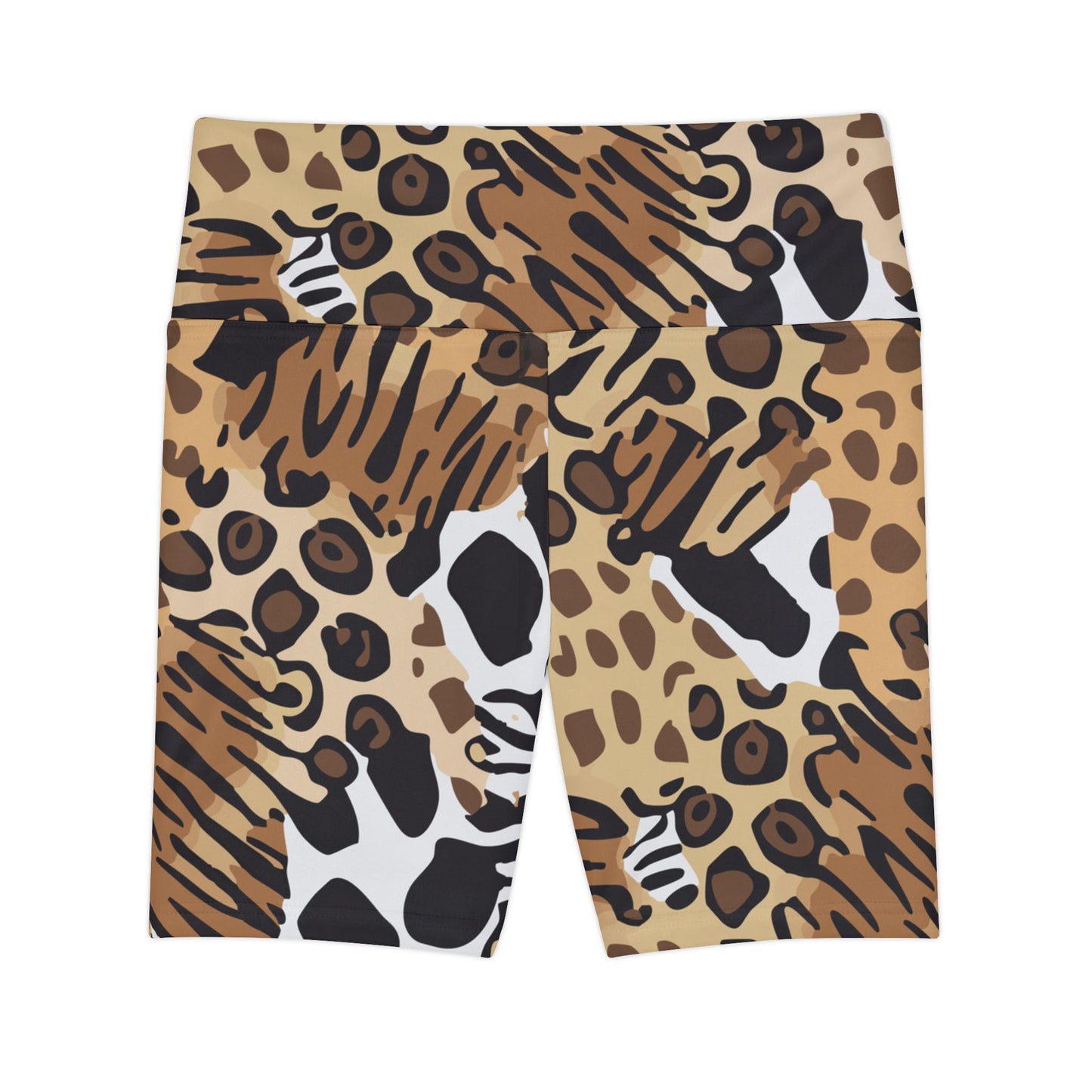 Animals Camouflage bike shorts inspired by MGS, featuring a mix of wild animal prints for tactical mobility.