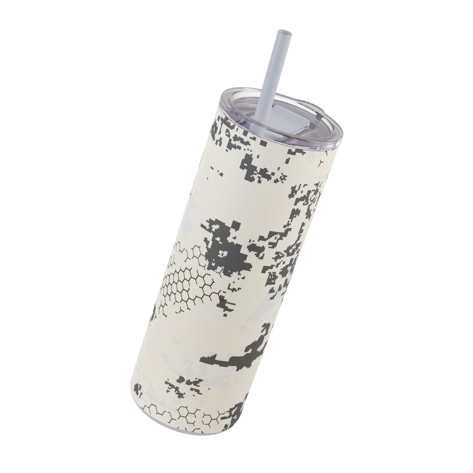 BlindTech Snow Camo Skinny 20oz Tumbler with Straw.