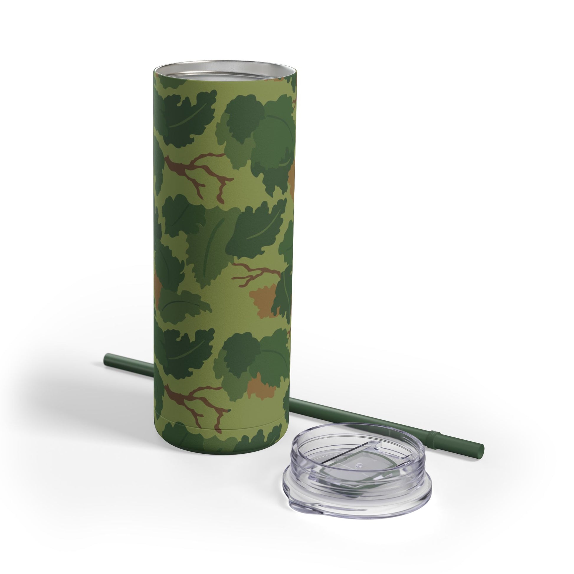 Mitchell Camo Skinny 20oz Tumbler with Straw.